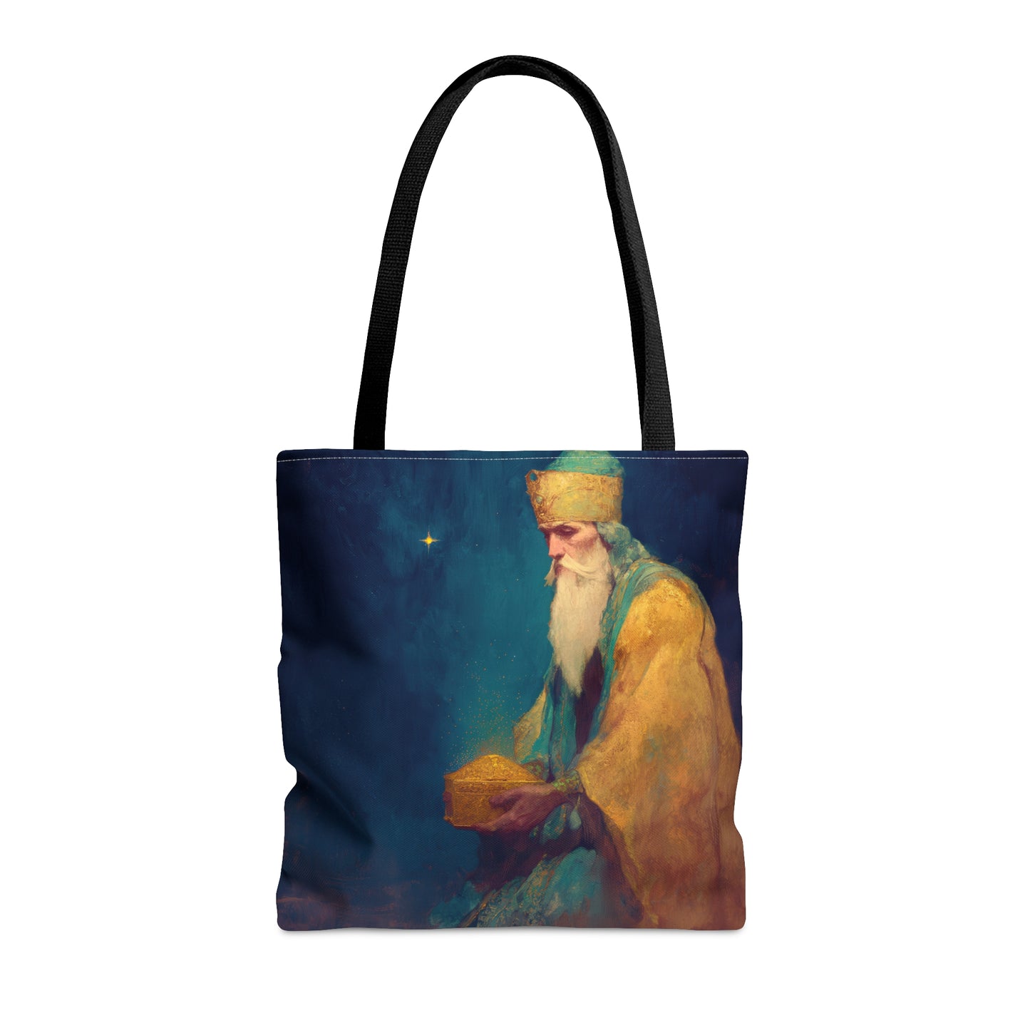 Caspar and the Offering of Worship - 3 Wise Men - Tote Bag - Large Medium Small Faith Art Bag - Re usable Tote Purse - Double Sided
