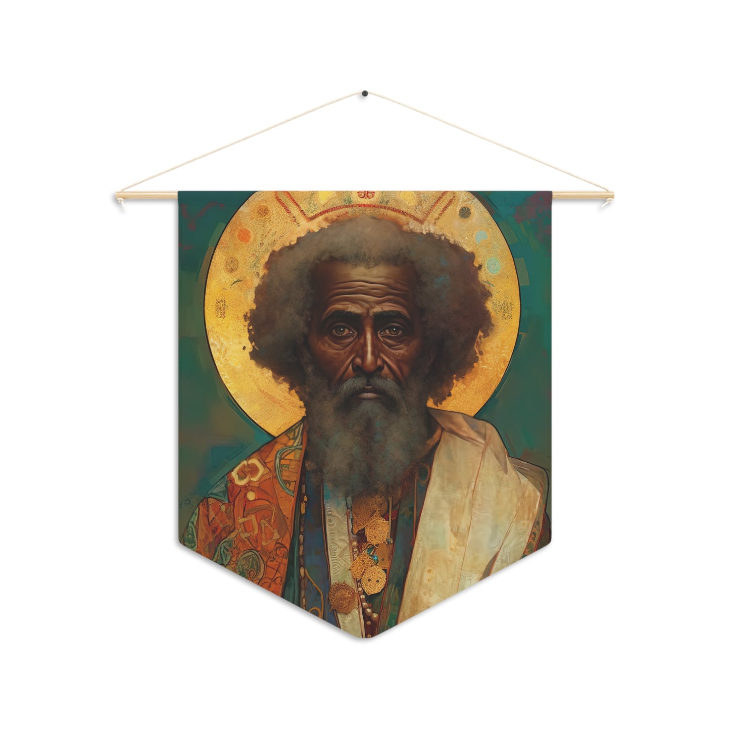 Saint Moses Wall Banner / Wall Hanging - Prayer room art - Catholic Home Art - Large Print - 18" x 21"