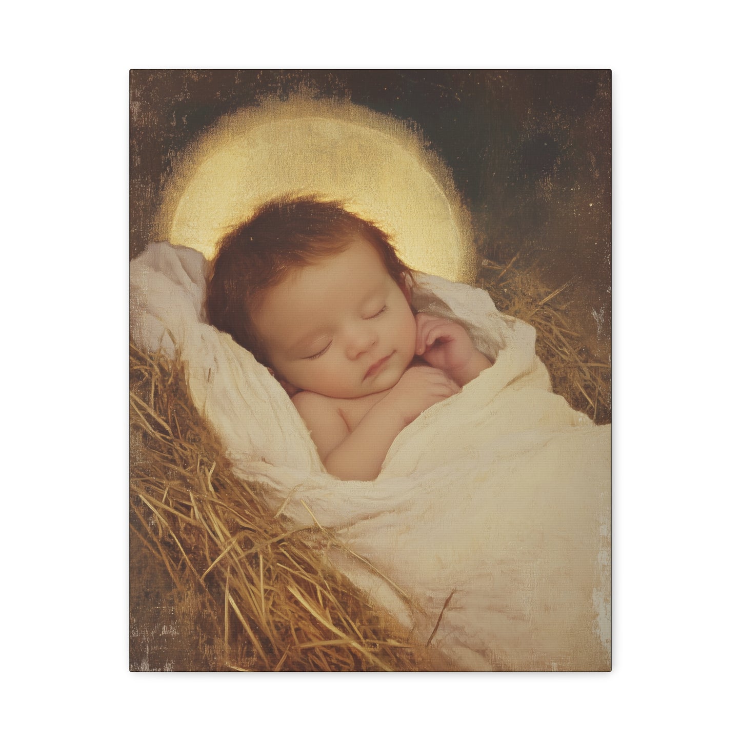 Jesus, the Newborn Light of the World - Gallery Wrapped Canvas - Print - Religious Art for your Home - Catholic Art Print