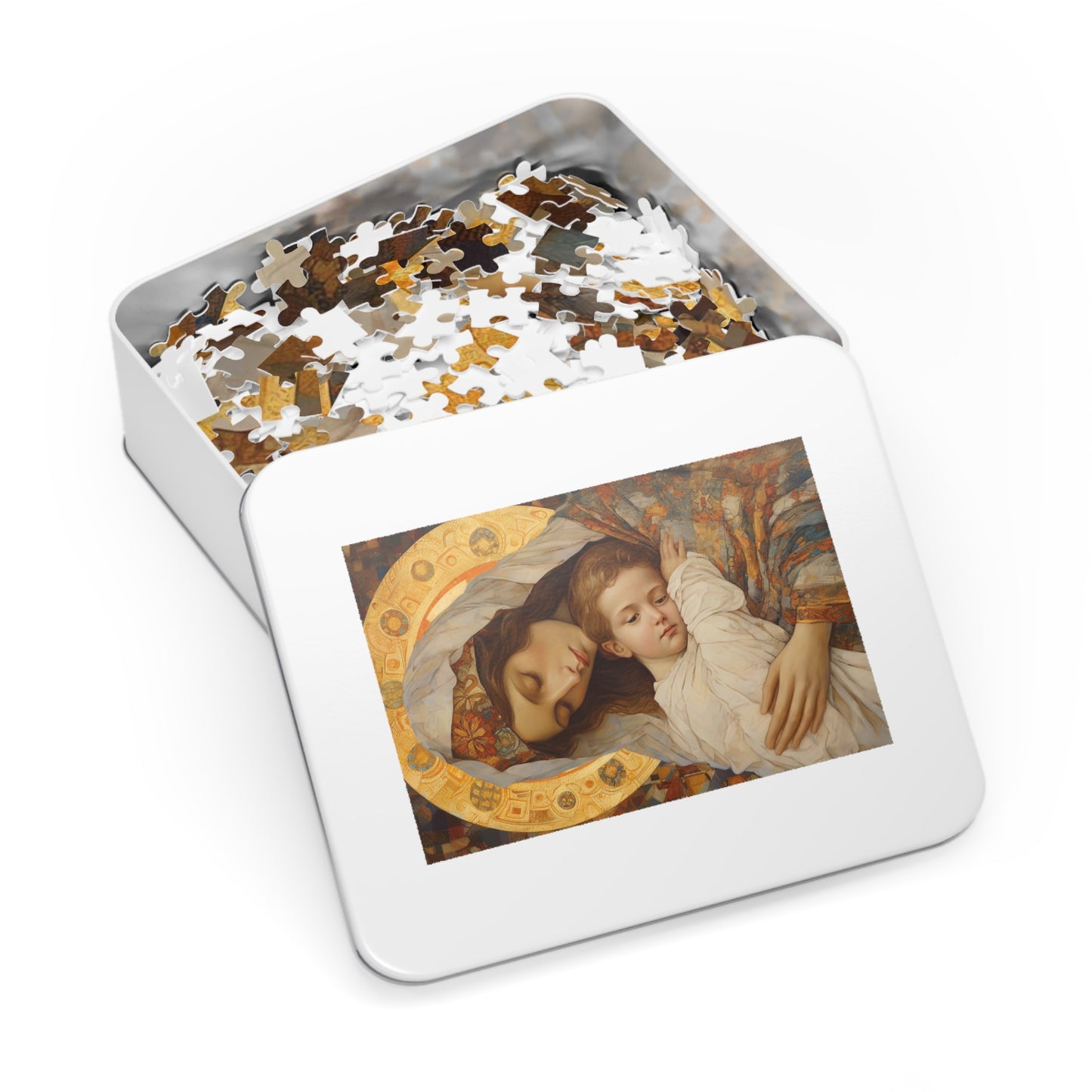 Cradle of Grace - Madonna and the Newborn Christ - Puzzle and Keepsake Tin - Jigsaw Puzzle (30, 110, 252, 500,1000-Piece) - Religious Puzzle