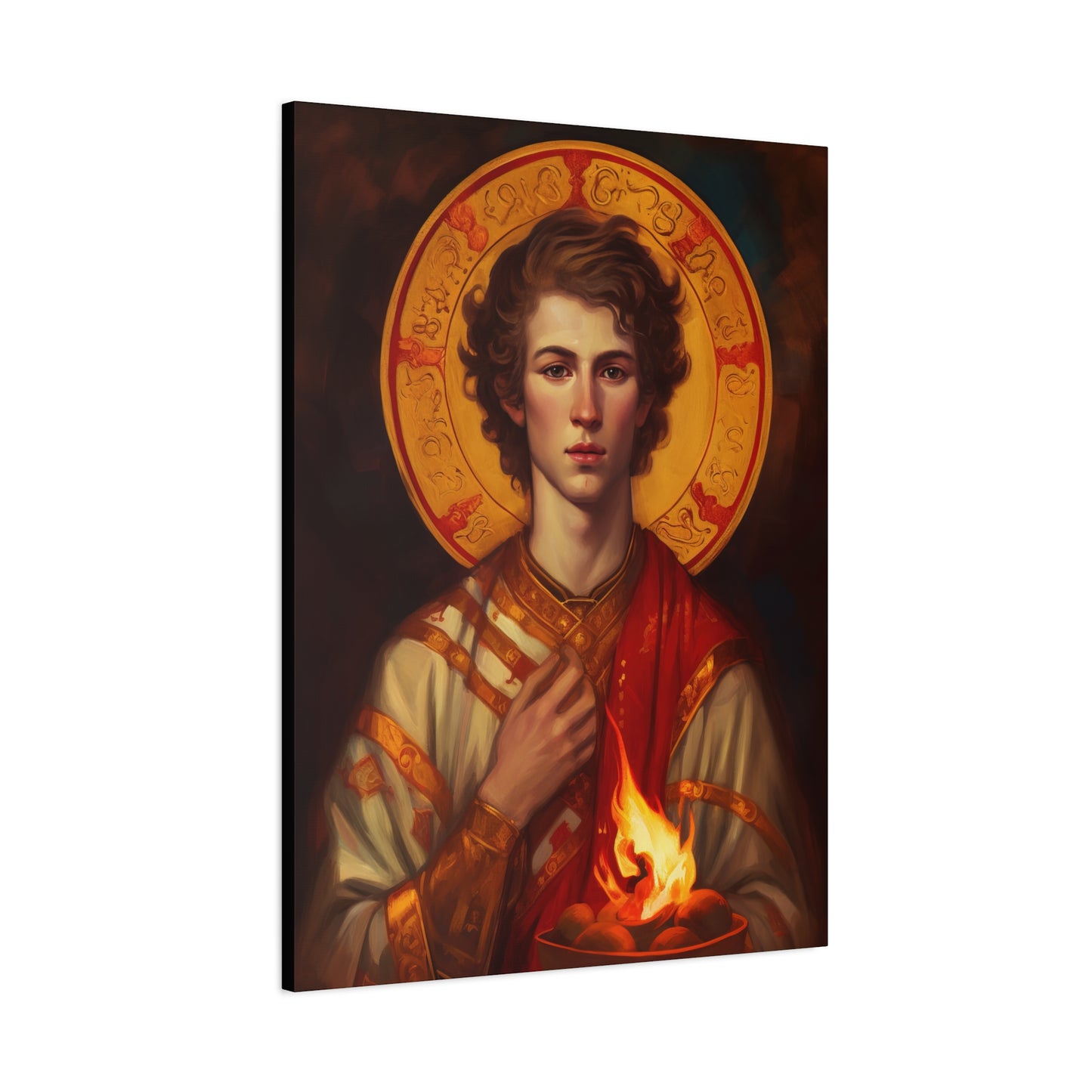 Saint Lawrence Deacon and Martyr Canvas Print - Multiple Sizes - Catholic Home art - Museum Wrapped Canvas - Sanctified Souls Print