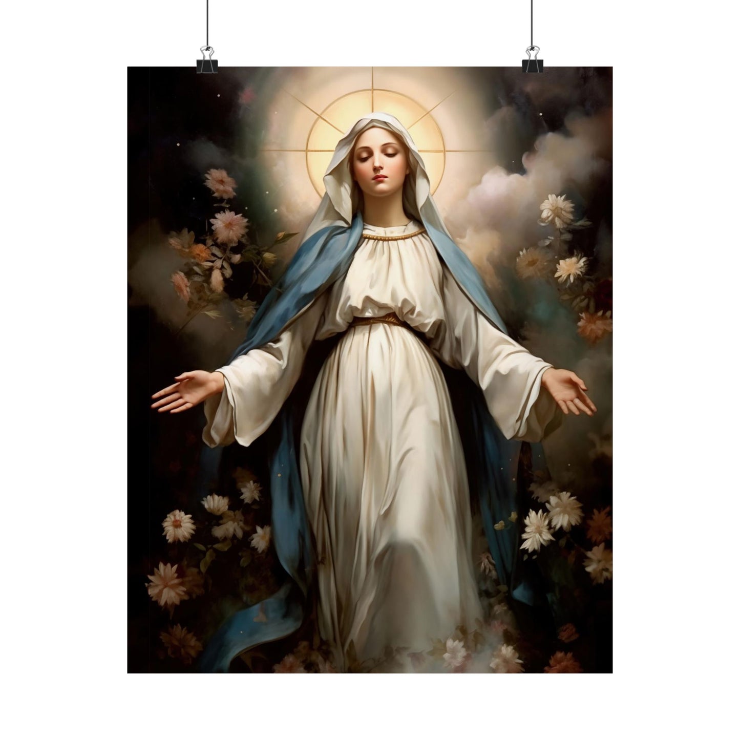 Ethereal Beauty - The Immaculate Mother - Sanctified Souls Print - Multiple Sizes - Premium Matte Vertical Posters - Immaculate Mary