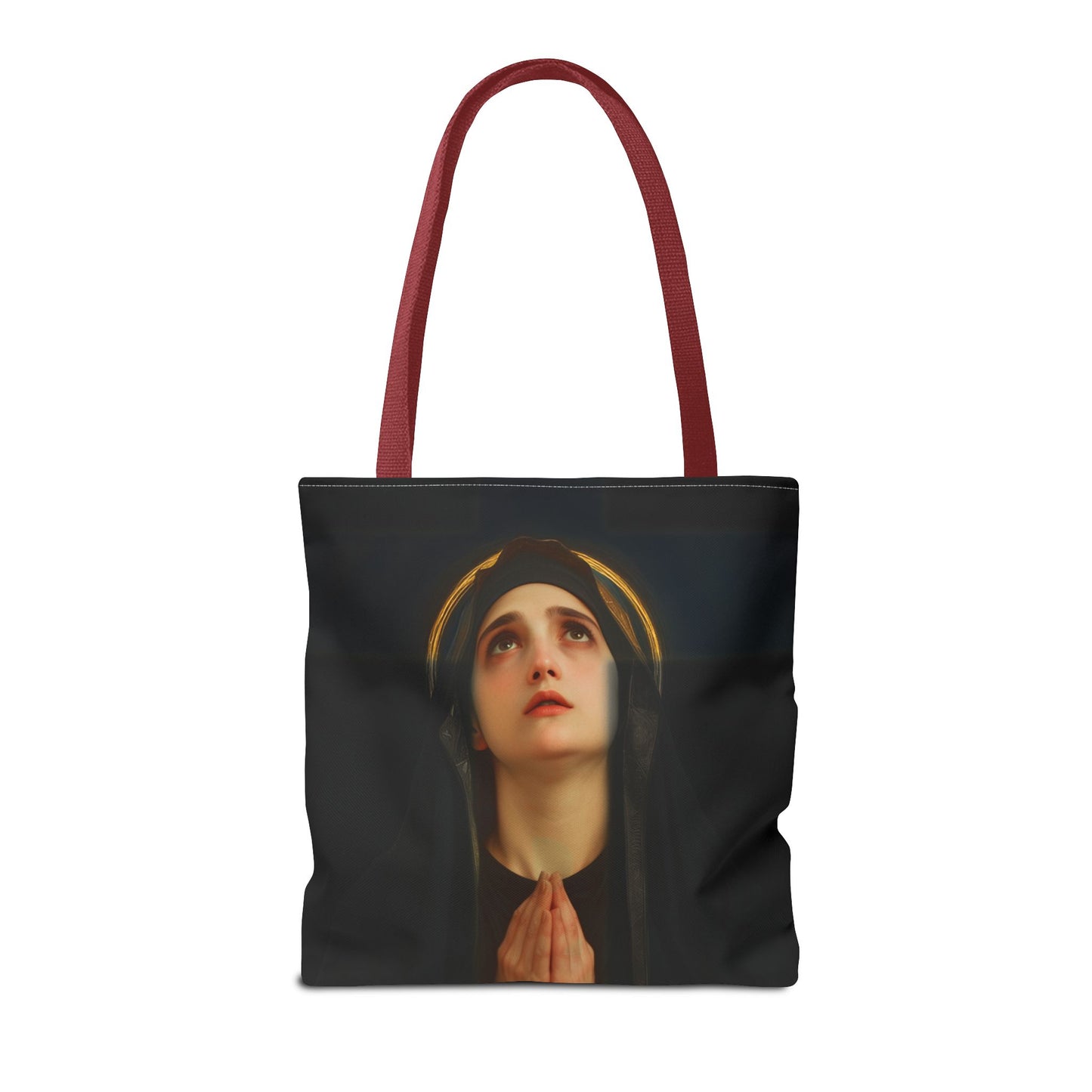 Our Lady of the Cross - Mother Mary  - Our Lady of the Crucifix - Marian Art - Tote Bag - Large Medium Small Faith Art Bag - Tote Purse