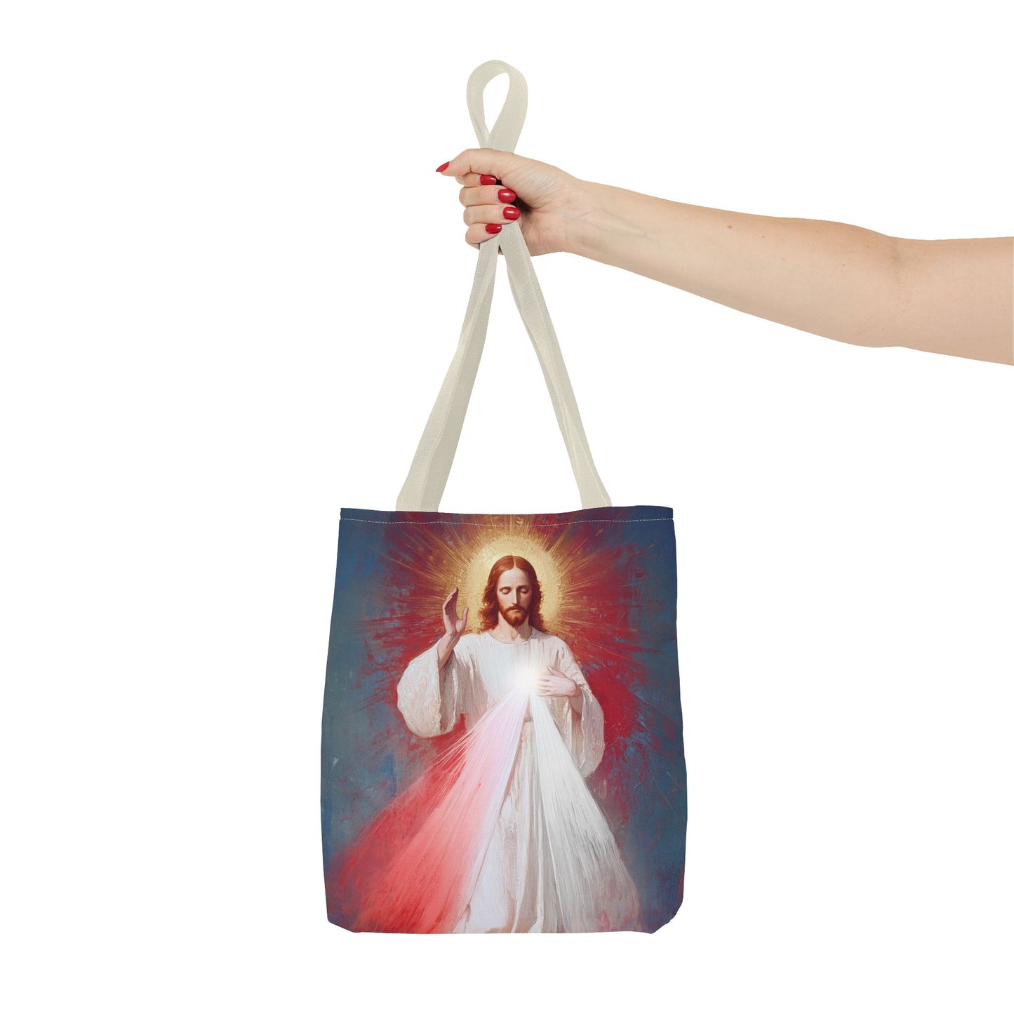 The Divine Mercy - Our Lord Jesus Christ - Tote Bag - Large Medium Small Faith Art Bag - Re-usable Tote Purse - Double Sided