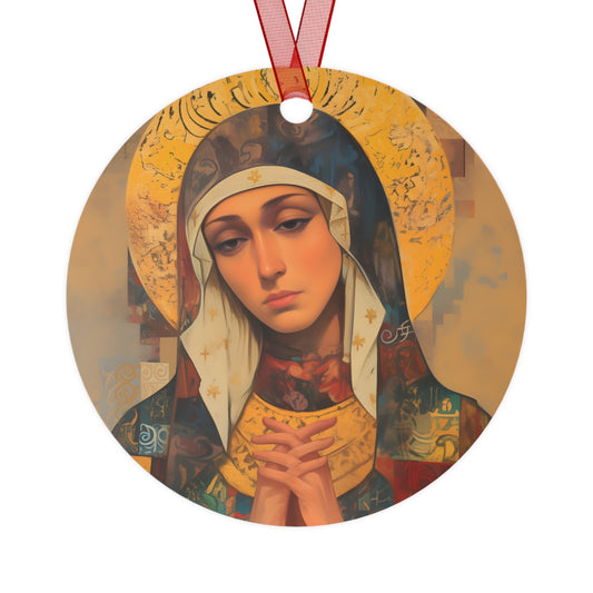Virgin Mary - Holy Mother of Grace Metal Ornament - Religious Holiday Christmas Ornament and Keepsake - Catholic Keepsake