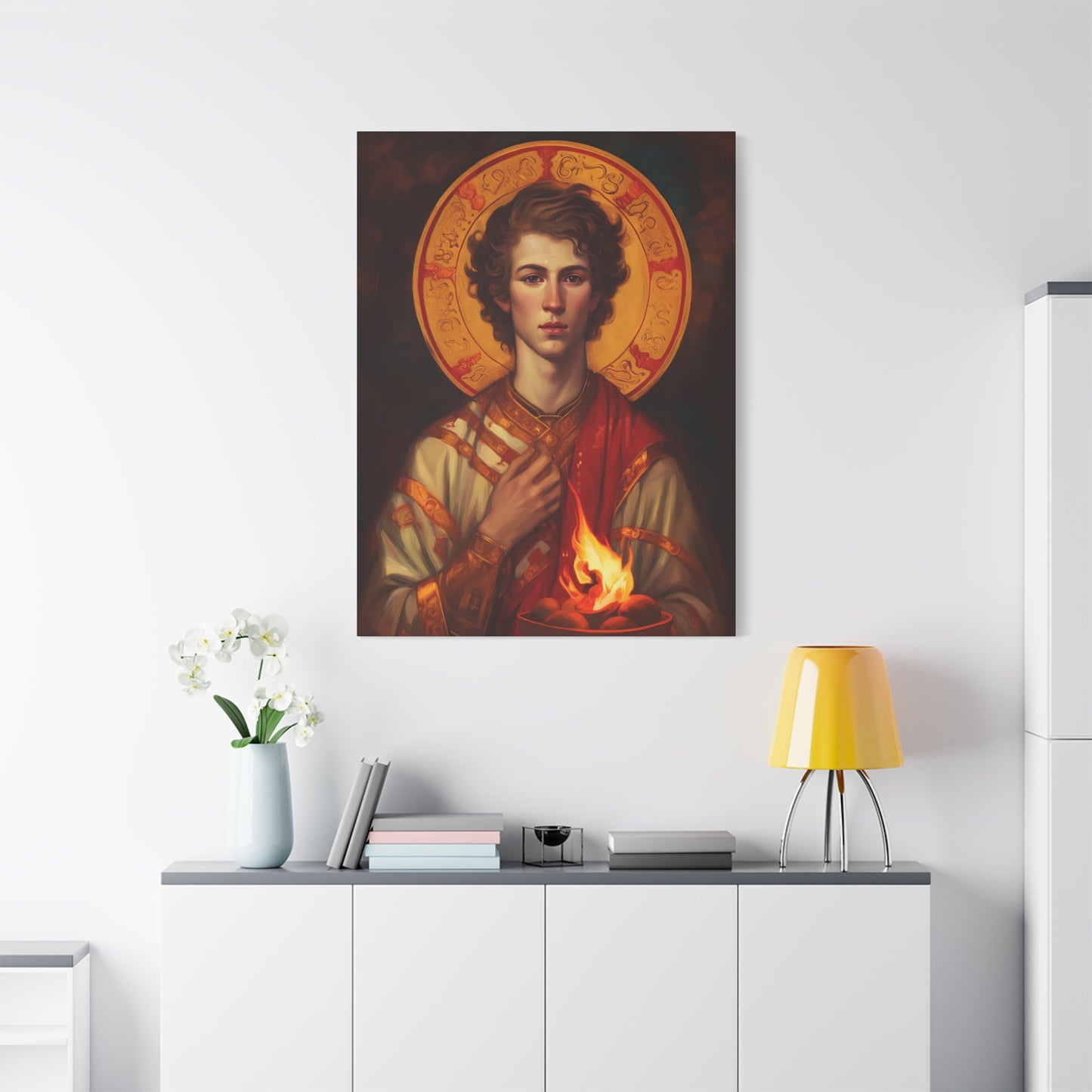 Saint Lawrence Deacon and Martyr Canvas Print - Multiple Sizes - Catholic Home art - Museum Wrapped Canvas - Sanctified Souls Print