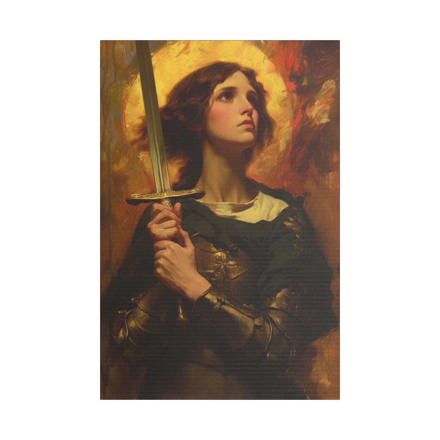 Portrait of Saint Joan of Arc - Museum Wrapped Canvas - Sanctified Souls Print - Religious Art for your Home