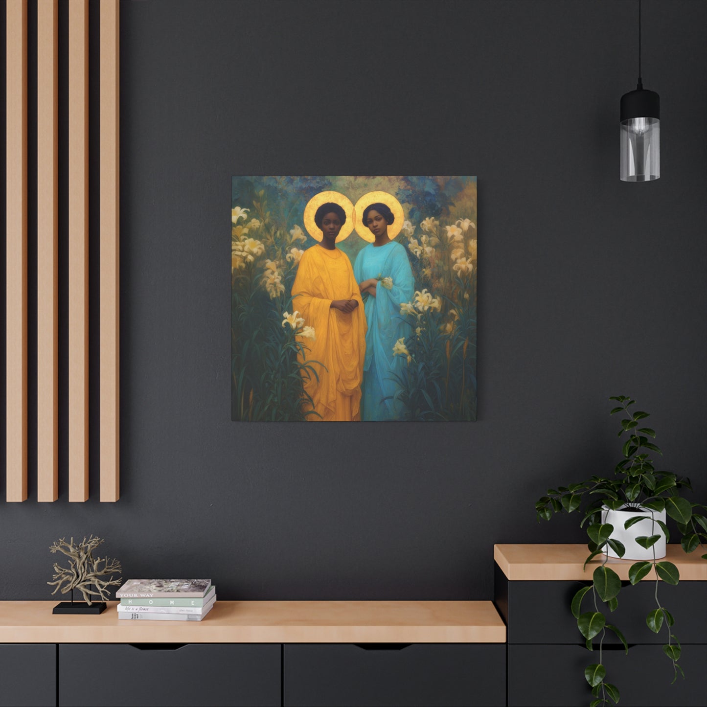 Saint Perpetua and Saint Felicity -  Museum Wrapped Canvas - Sanctified Souls Print - Religious Art for your Home - Catholic Saint Art