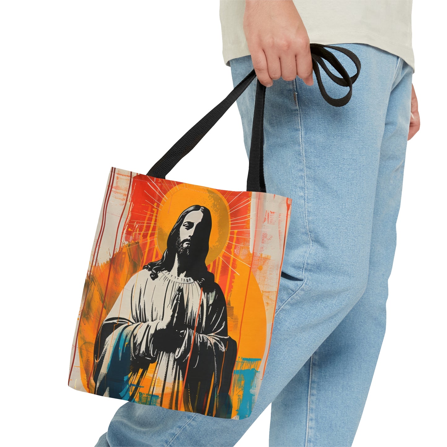 Jesus, King of Peace and Light Tote Bag - Large Medium Small Faith Art Bag - Catholic Faith Purse - Religious Carry All