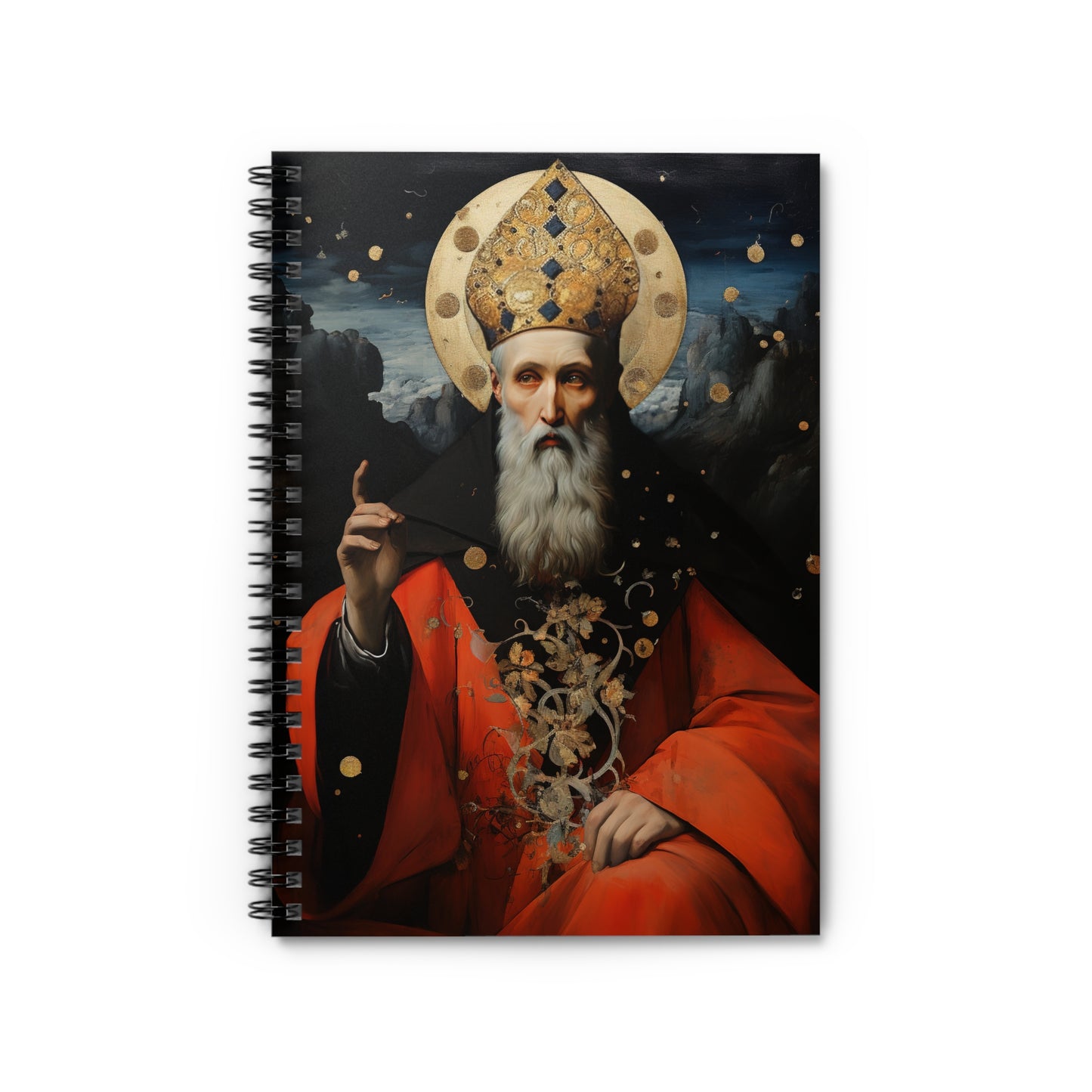 Saint Augustine of Hippo Journal - Sanctified Souls Art - Religious Based Notebook - Spiral Notebook - Ruled Line