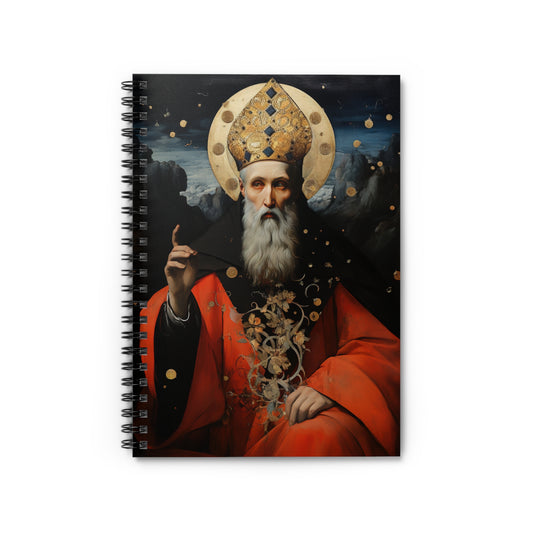 Saint Augustine of Hippo Journal - Sanctified Souls Art - Religious Based Notebook - Spiral Notebook - Ruled Line