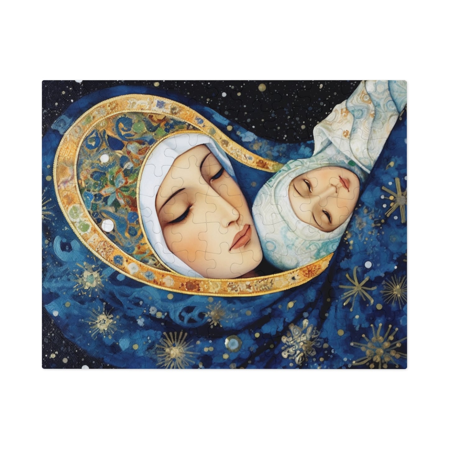 Snowfalls Embrace - Our Lady of the Snows - Puzzle and Keepsake Tin - Jigsaw Puzzle (30, 110, 252, 500,1000-Piece) - Religious Puzzle