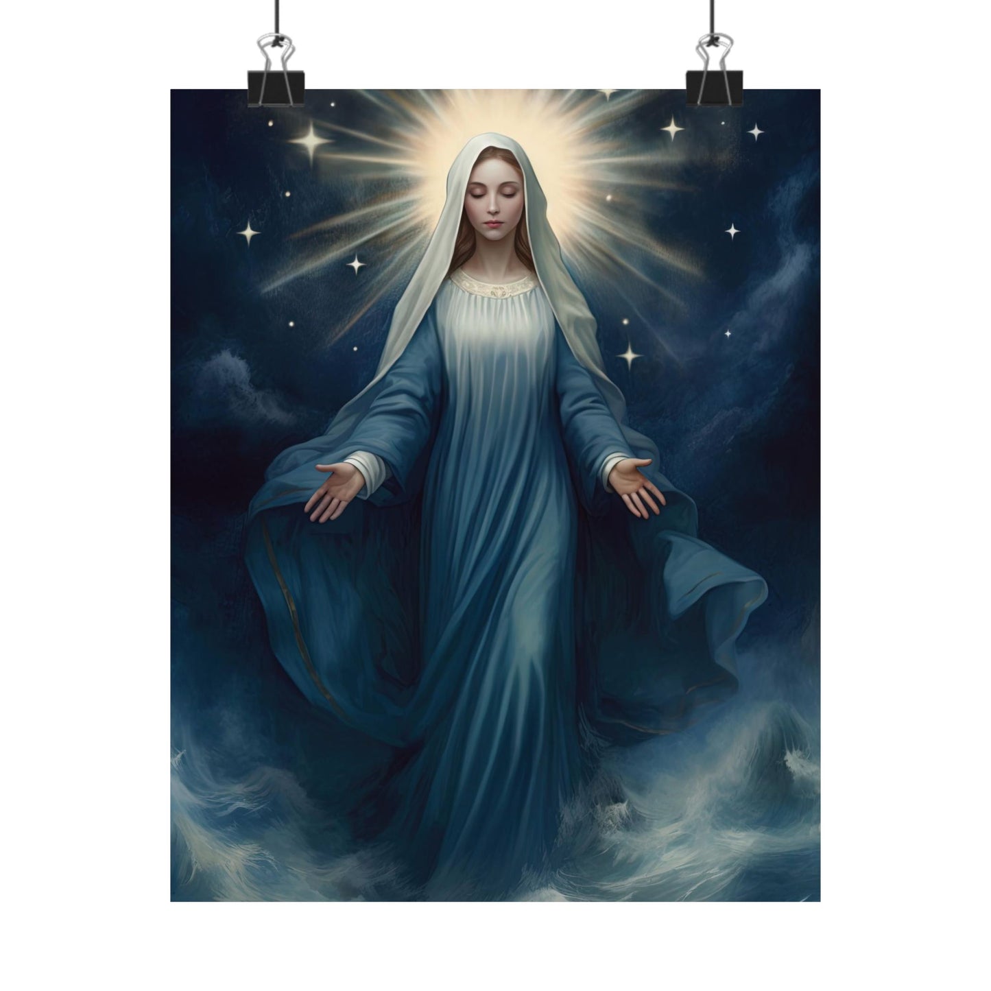Our Lady, Star of the Sea - Sanctified Souls Print - Multiple Sizes - Premium Matte Vertical Posters - Stella Maris Print