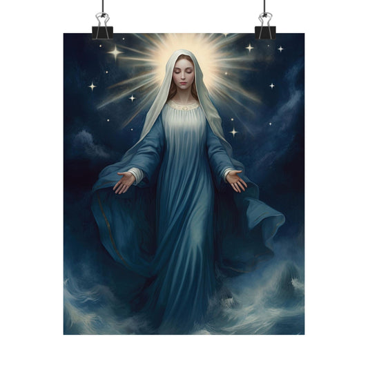 Our Lady, Star of the Sea - Sanctified Souls Print - Multiple Sizes - Premium Matte Vertical Posters - Stella Maris Print