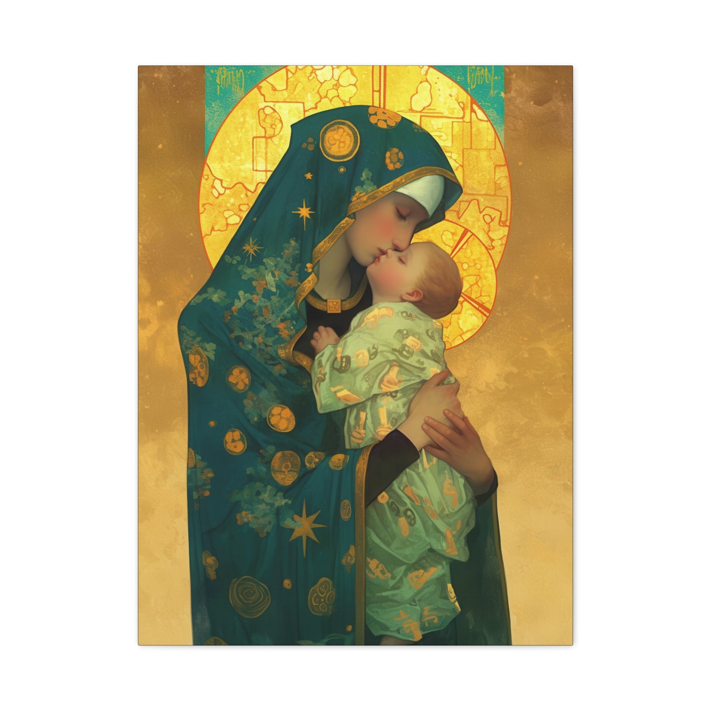 Peaceful Refuge - Mary and the Christ Child - Museum Wrapped Canvas - Print - Religious Art for your Home - Catholic Saint Art