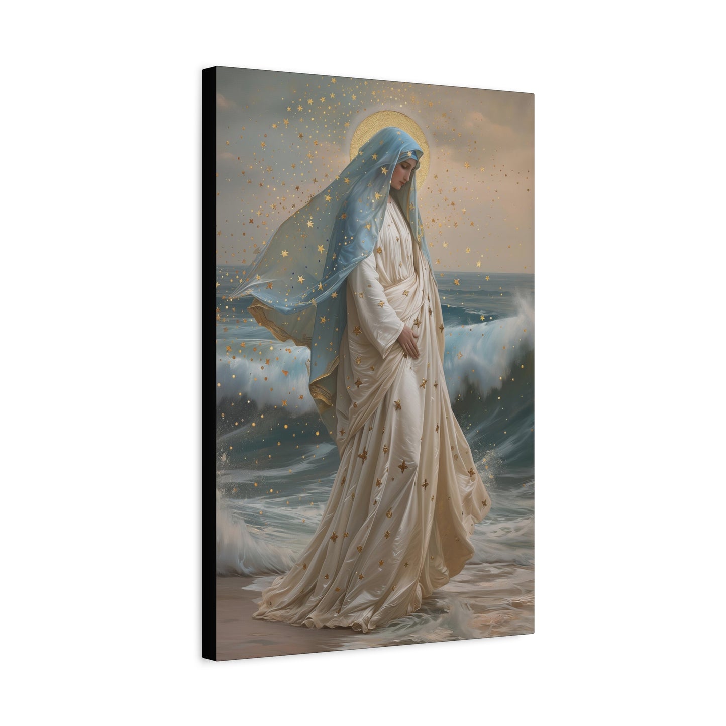 Ocean's Embrace - Devotion to Our Lady - Musseum Wrapped Canvas - Sanctified Souls - Religious Art for your Home - Our Lady Star of the Sea