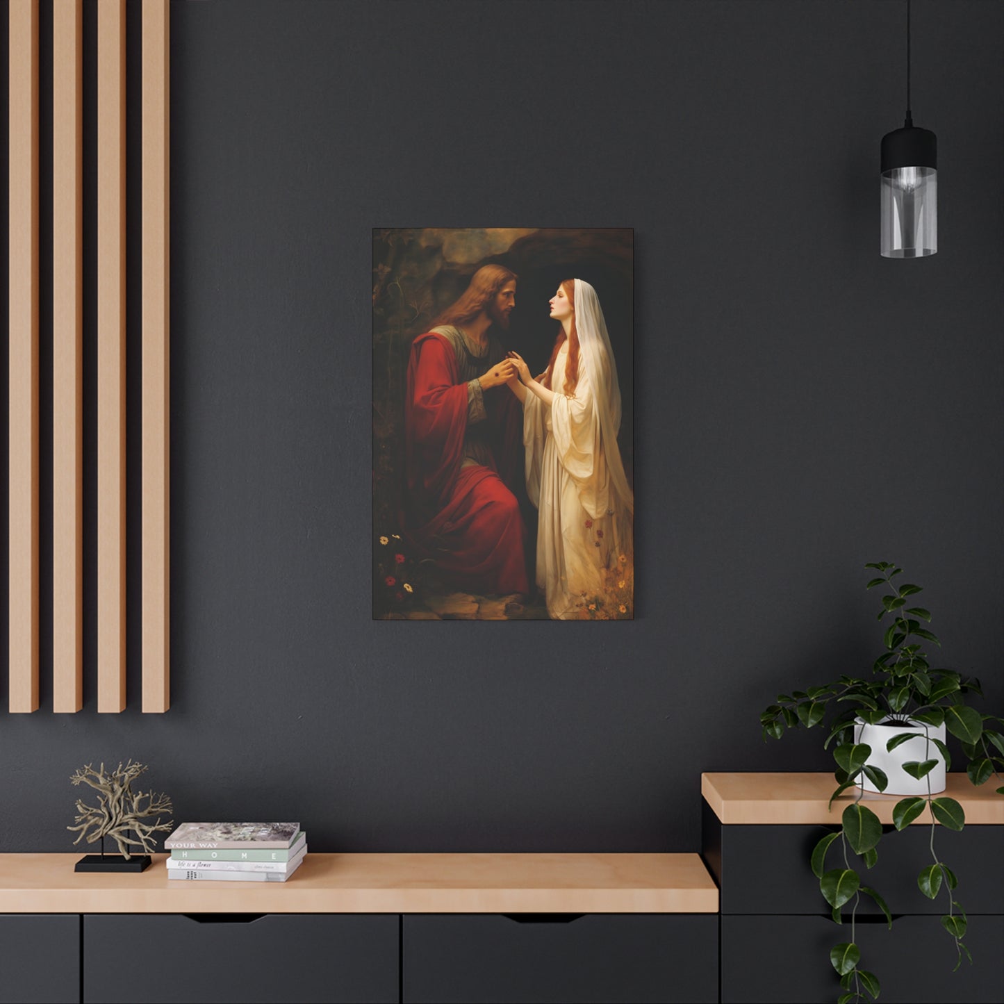 Revelation of Redemption Mary Magdalene and the Risen Christ - Gallery Wrapped Canvas - Sanctified Souls Print - Religious Art for your Home