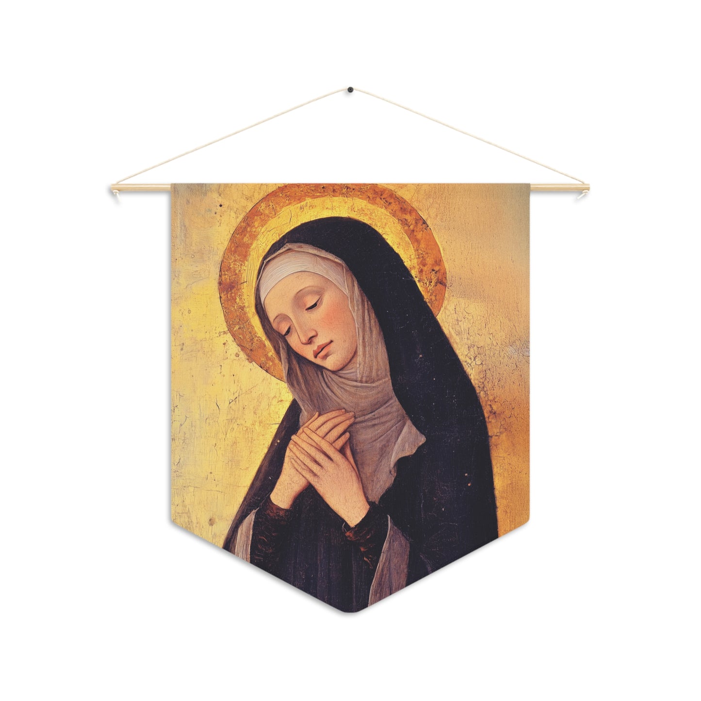 Saint Syncletica of Alexandria - Desert Mother - Pennant / Banner / Wall Hanging - Prayer room - Catholic Art - Large - 18" x 21"
