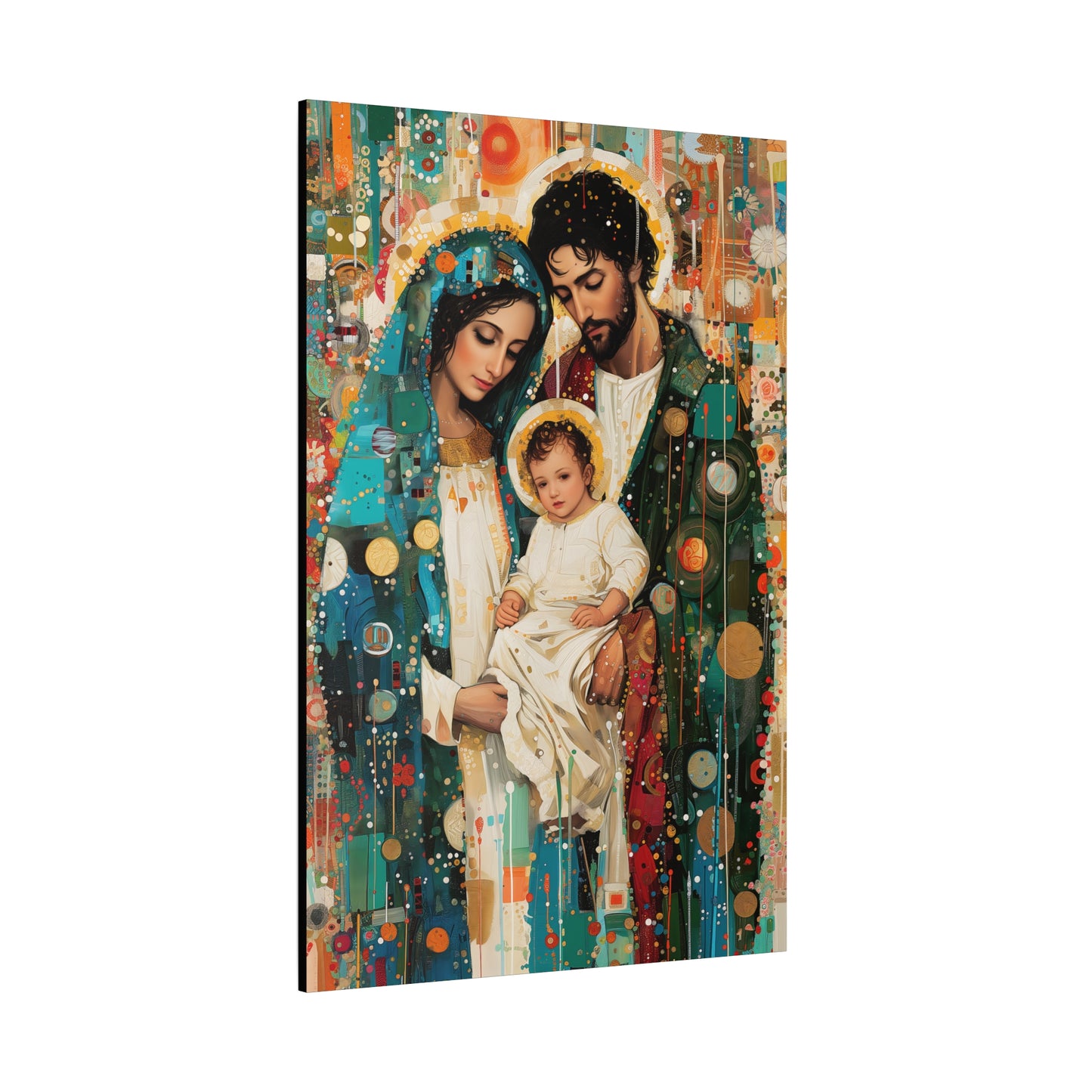 Eternal Light - Mary, Joseph, and the Christ Child - Museum Wrapped Canvas - Sanctified Souls Print - Religious Art - Holy Family Art