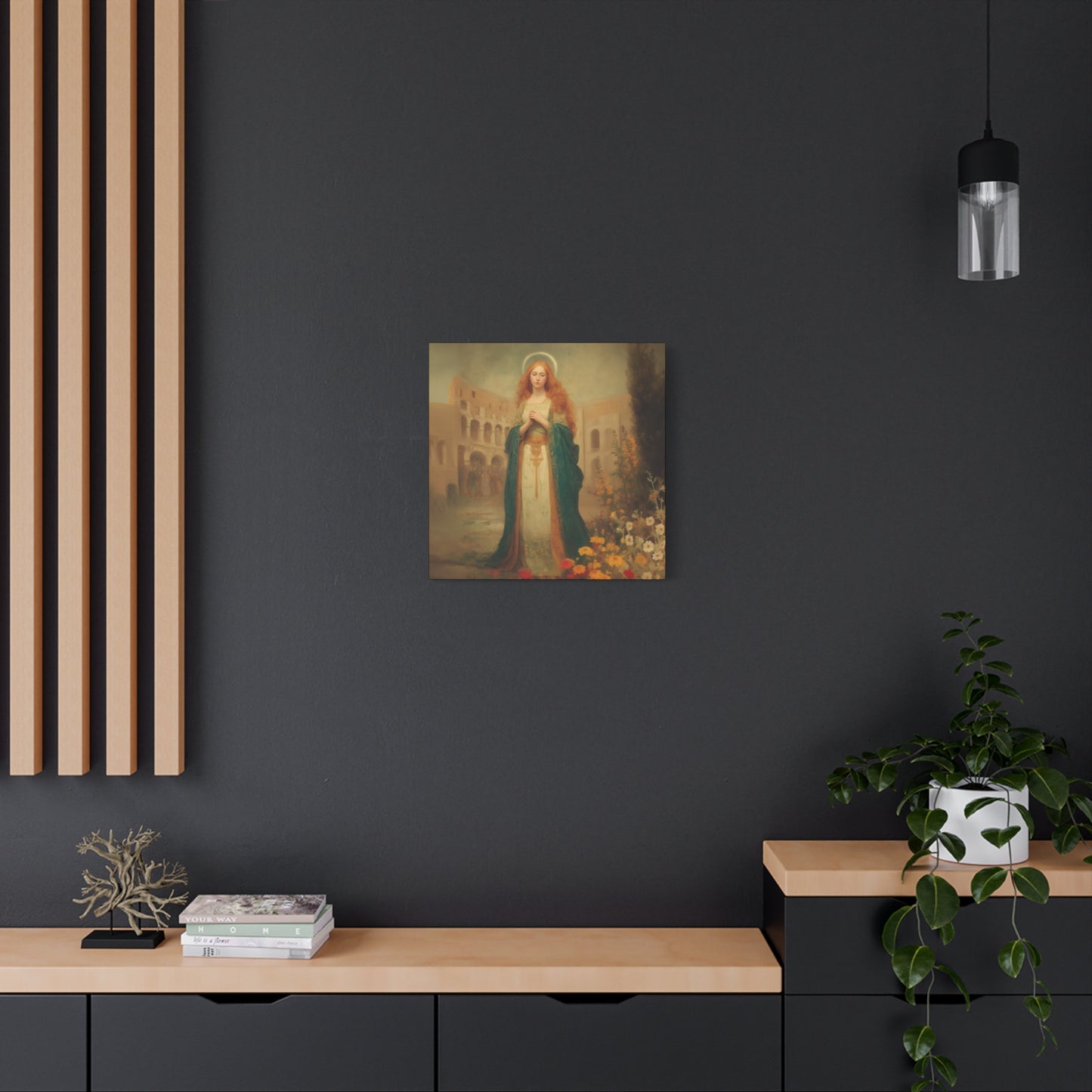 Saint Justina - Multiple Sizes - Catholic Home art - Museum Wrapped Canvas - Sanctified Souls Print - Catholic Martyr Art
