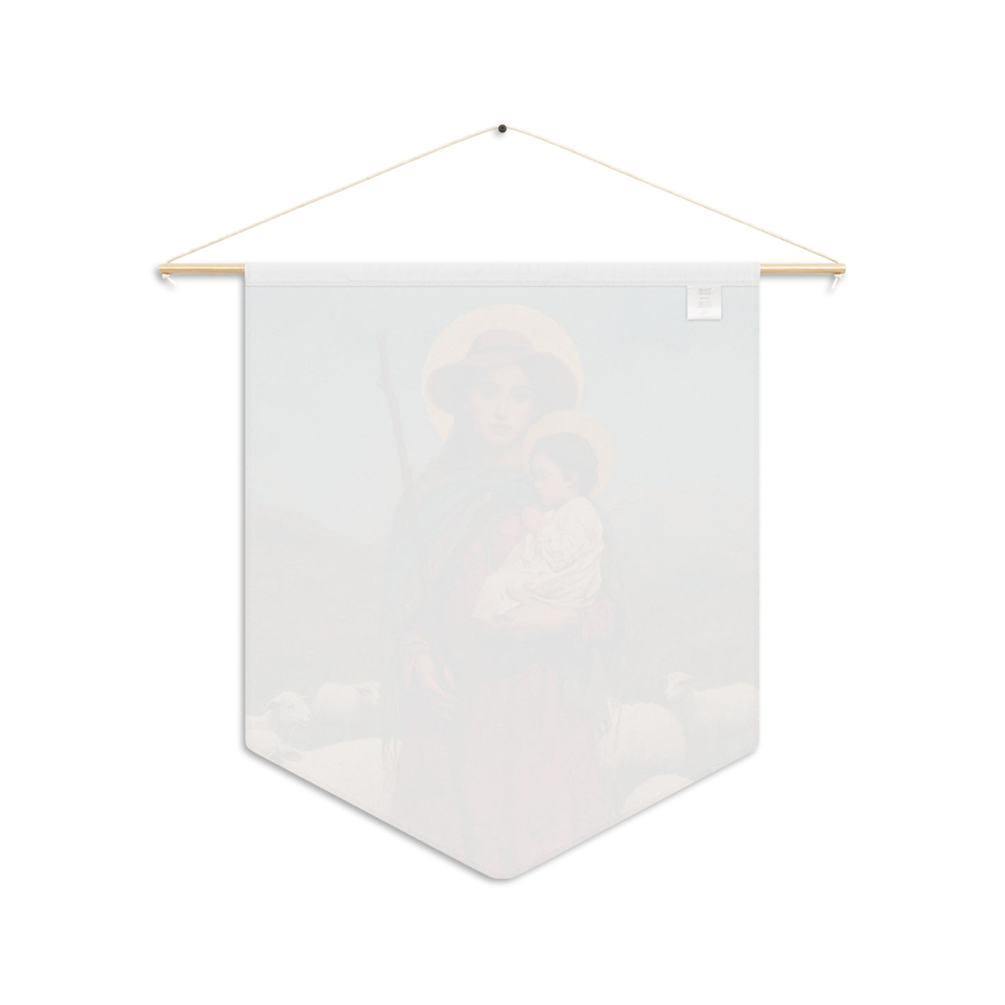 Divina Pastora - Divine Shepherdess - Marian Title - Mother Mary - Pennant / Banner / Wall Hanging - Catholic Art - Large - 18" x 21"