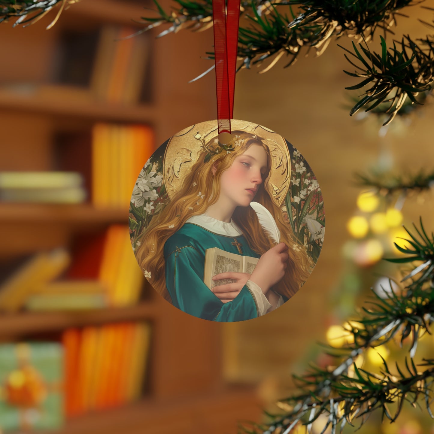 Saint Petronilla Metal Ornament - Religious Holiday Christmas Ornament and Keepsake - Catholic Religious Keepsake