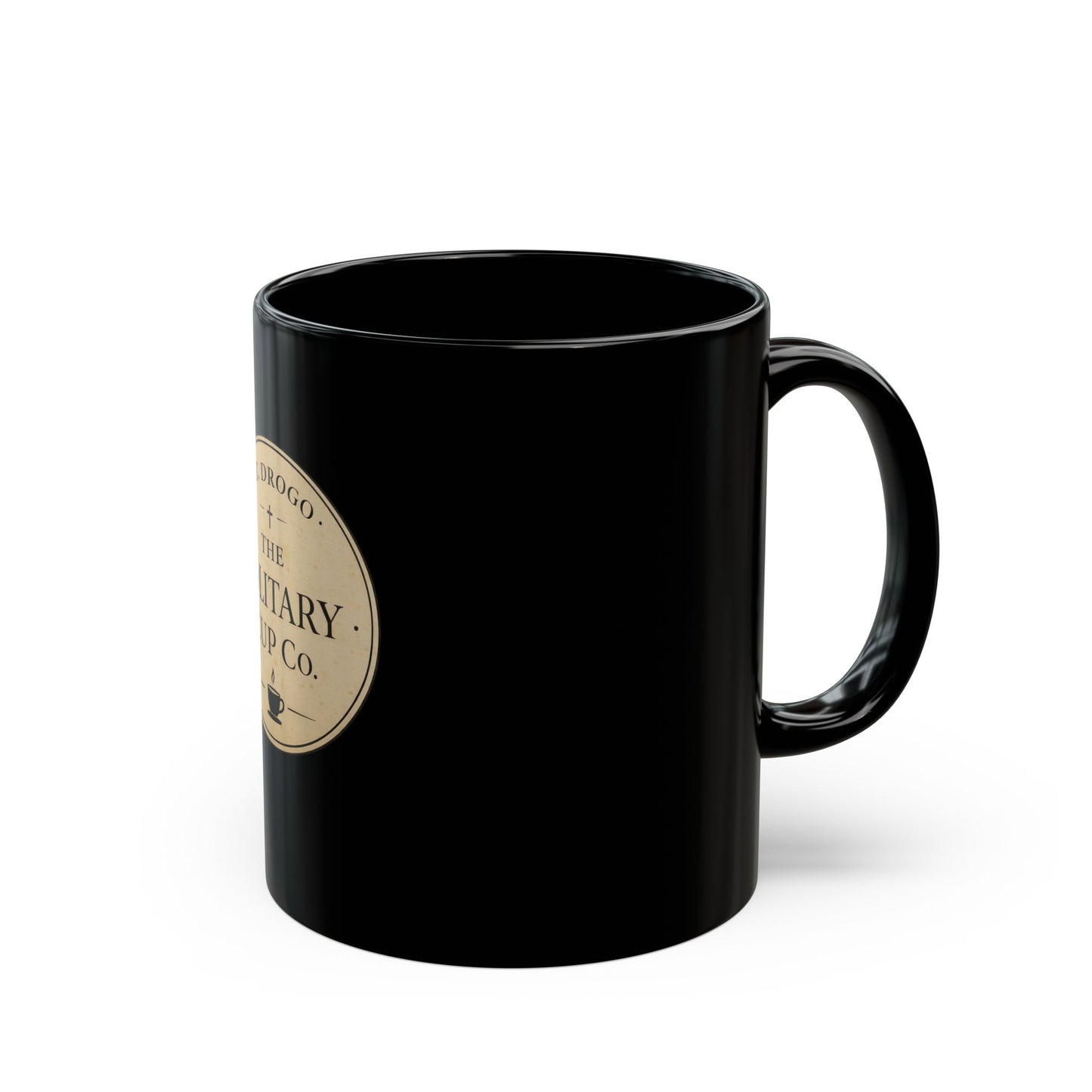 St. Drogo - The Solitary Cup Co. Ceramic Mug, (11oz, 15oz) - Black Ceramic Coffee Cup