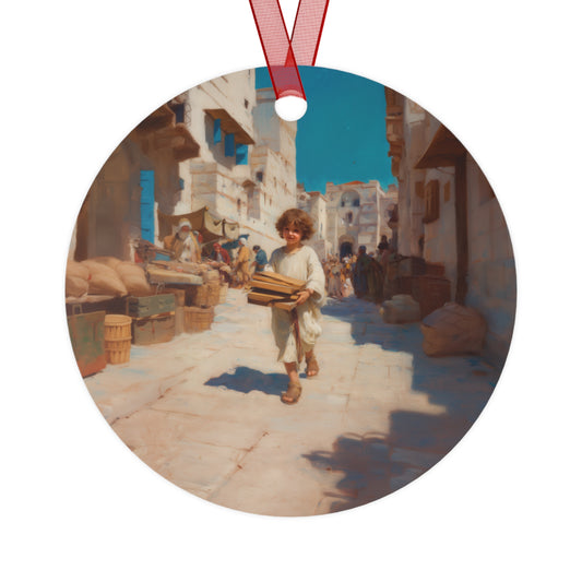 Nazareth and the Hidden Light of Christ - Metal Ornament - Religious Holiday Christmas Ornament and Keepsake
