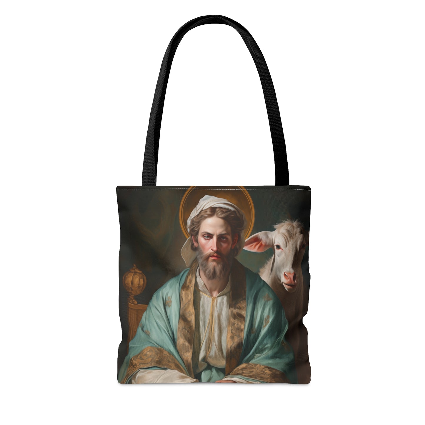 Saint Luke the Evangelist Tote Bag - Large Medium Small Faith Art Bag - Re usable Tote Purse - Double Sided - Catholic Art Bag