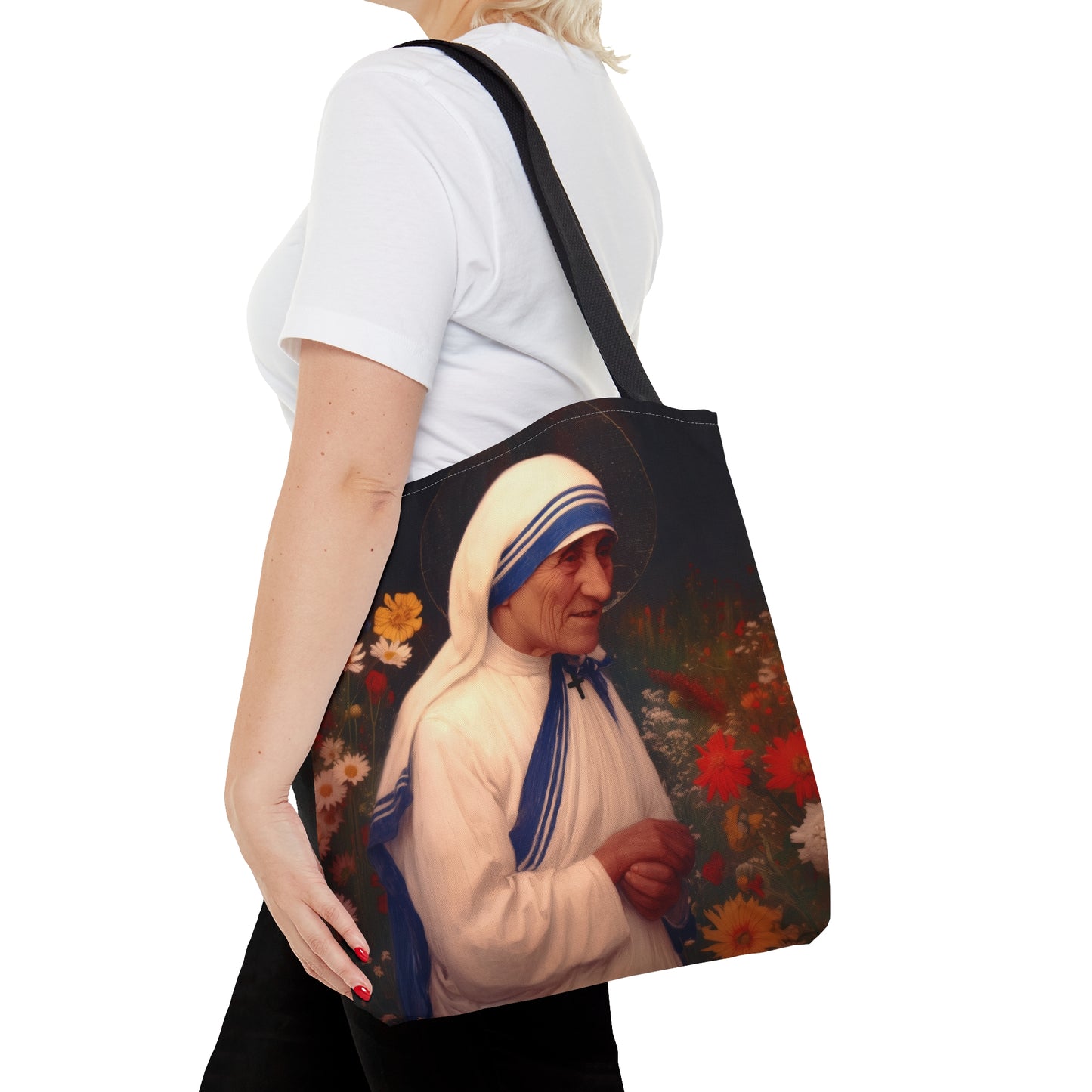 Saint Teresa of Calcutta - Tote Bag - Large Medium Small Faith Art Bag - Bible Study Faith Purse - Double Sided