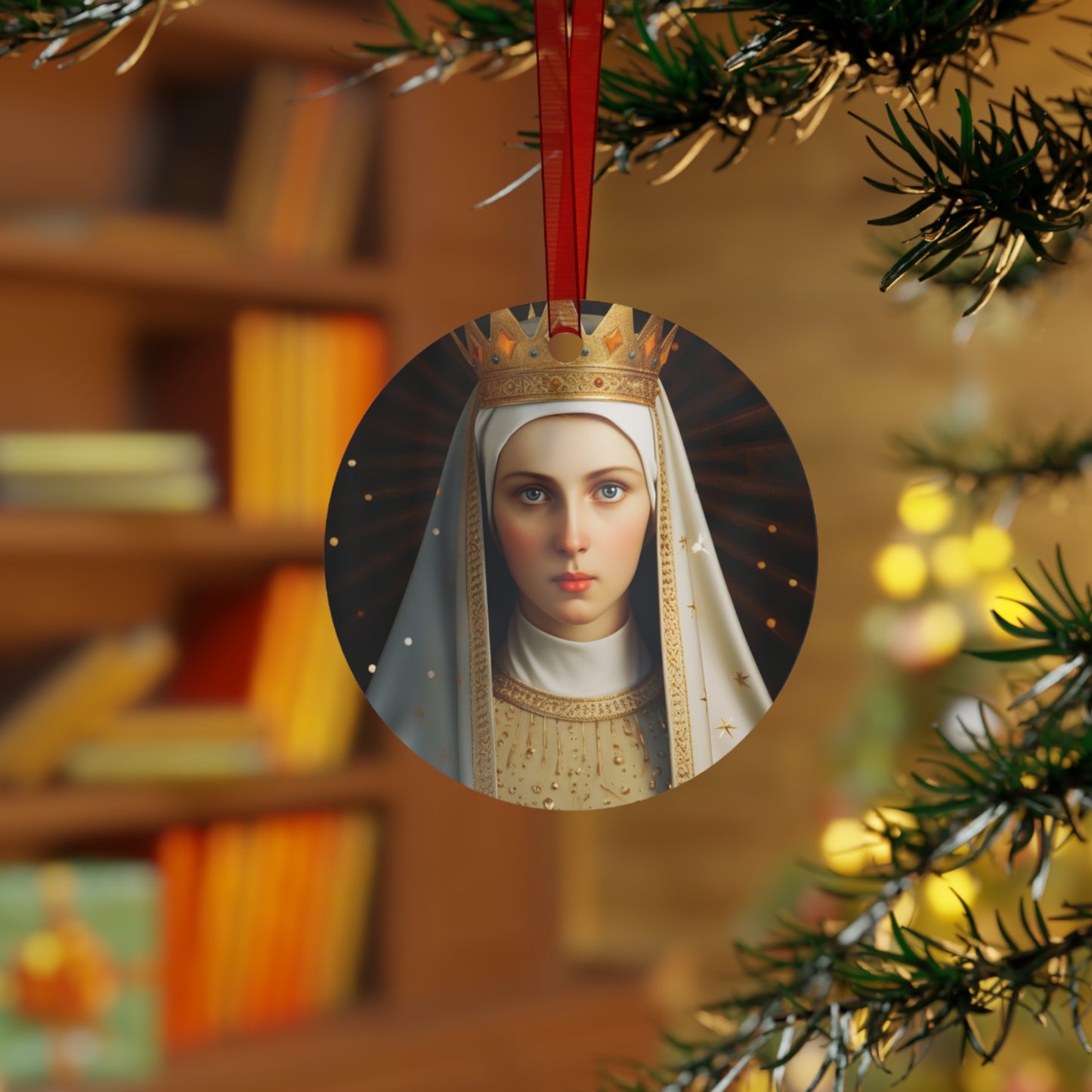 Saint Kinga of Poland Metal Ornament - Religious Holiday Christmas Ornament and Keepsake - Double sided - Prayer Ornament - Catholic Gift