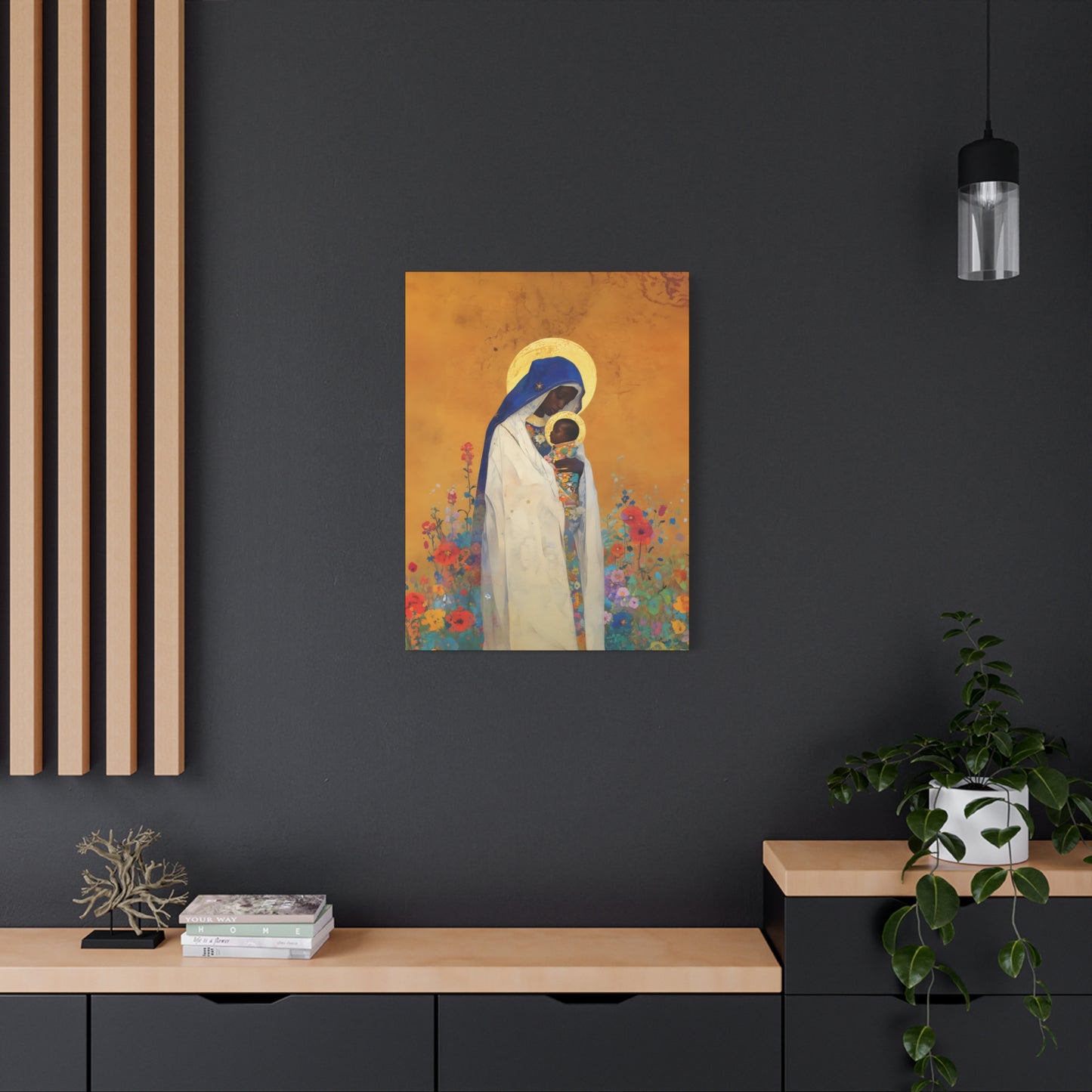 The Divine Embrace- Our Lady of Kibeho's Love - Museum Wrapped Canvas - Print - Religious Art for your Home - Christian print - Religious