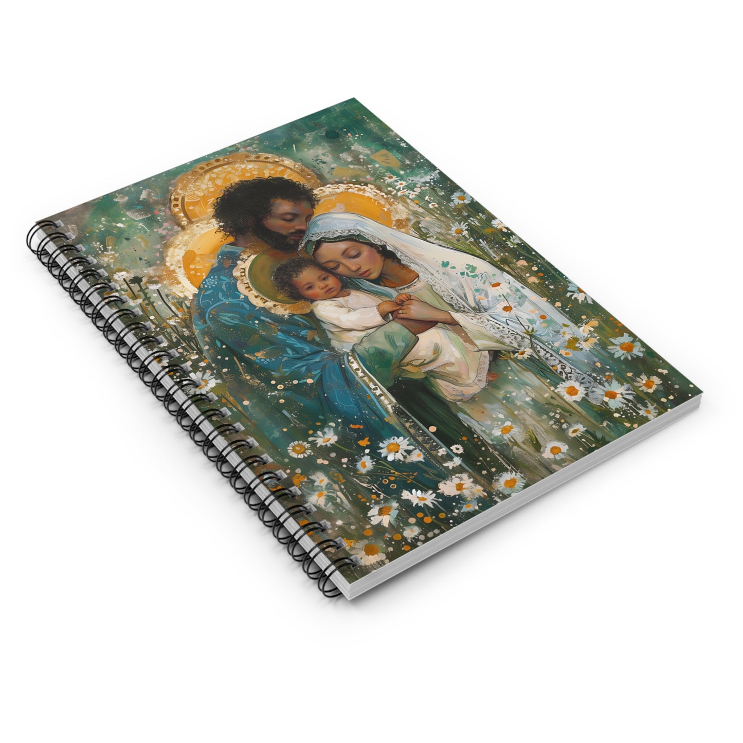 Sacred Sanctuary - Mary, Joseph, and the Infant Jesus Spiral Journal - Sanctified Souls Art - Religious Based Notebook - Spiral Notebook