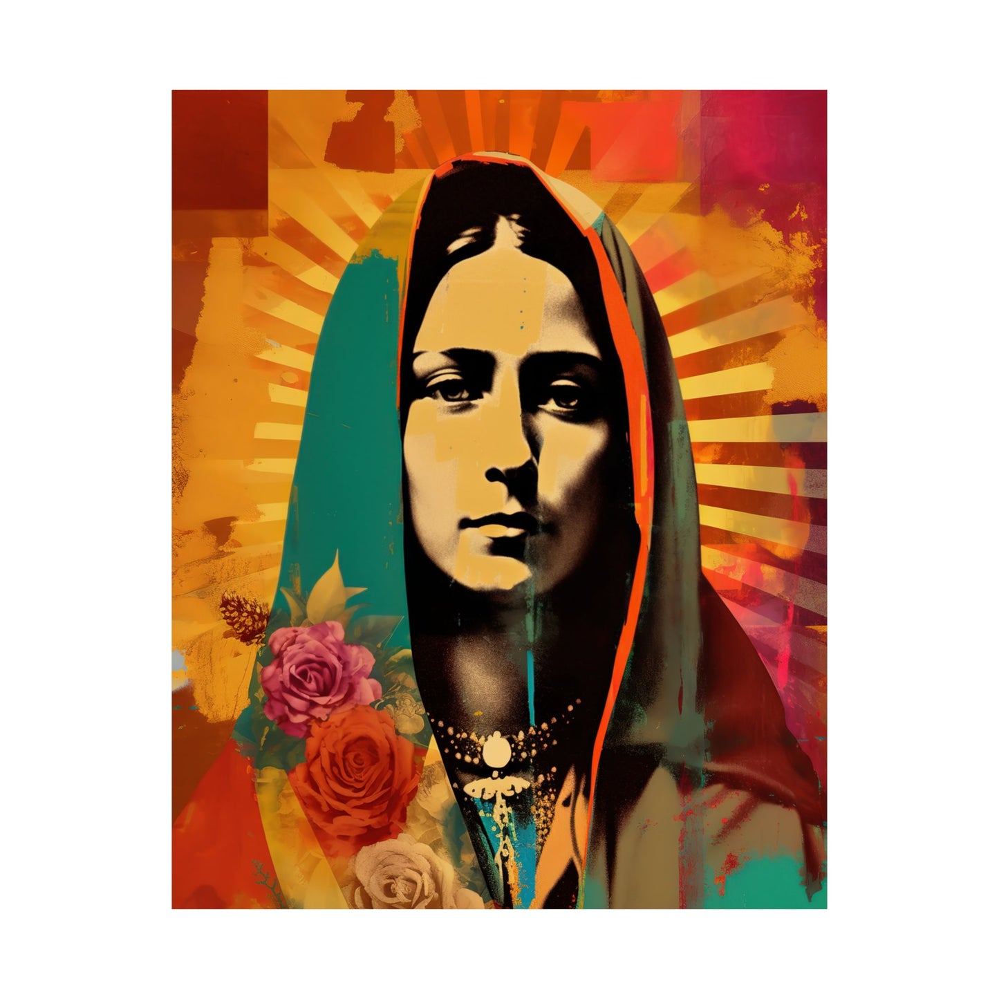 Radiant Guadalupe  - Sanctified Souls Print - Multiple Sizes - Premium Matte Vertical Posters - Our lady