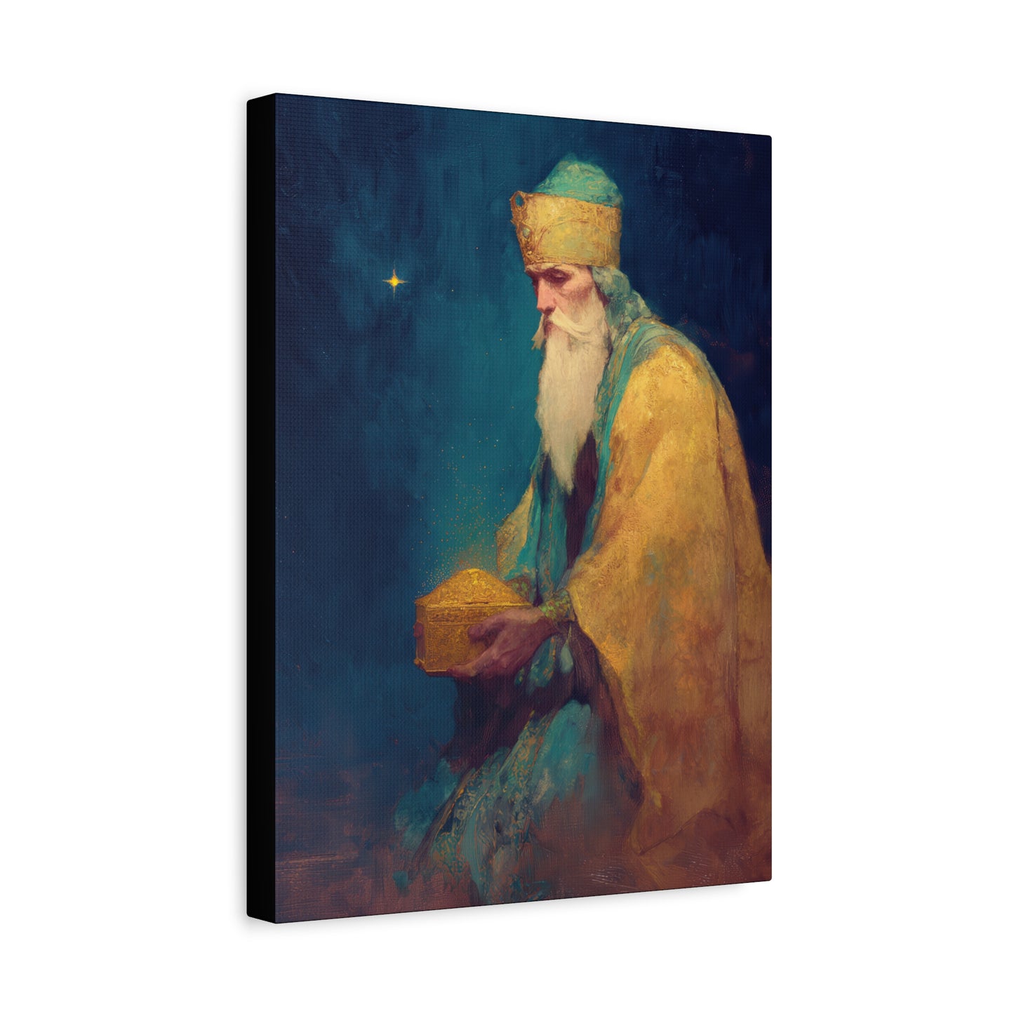 Caspar and the Offering of Worship - 3 Wise Men - Gallery Wrapped Canvas - Print - Religious Art for your Home - Catholic