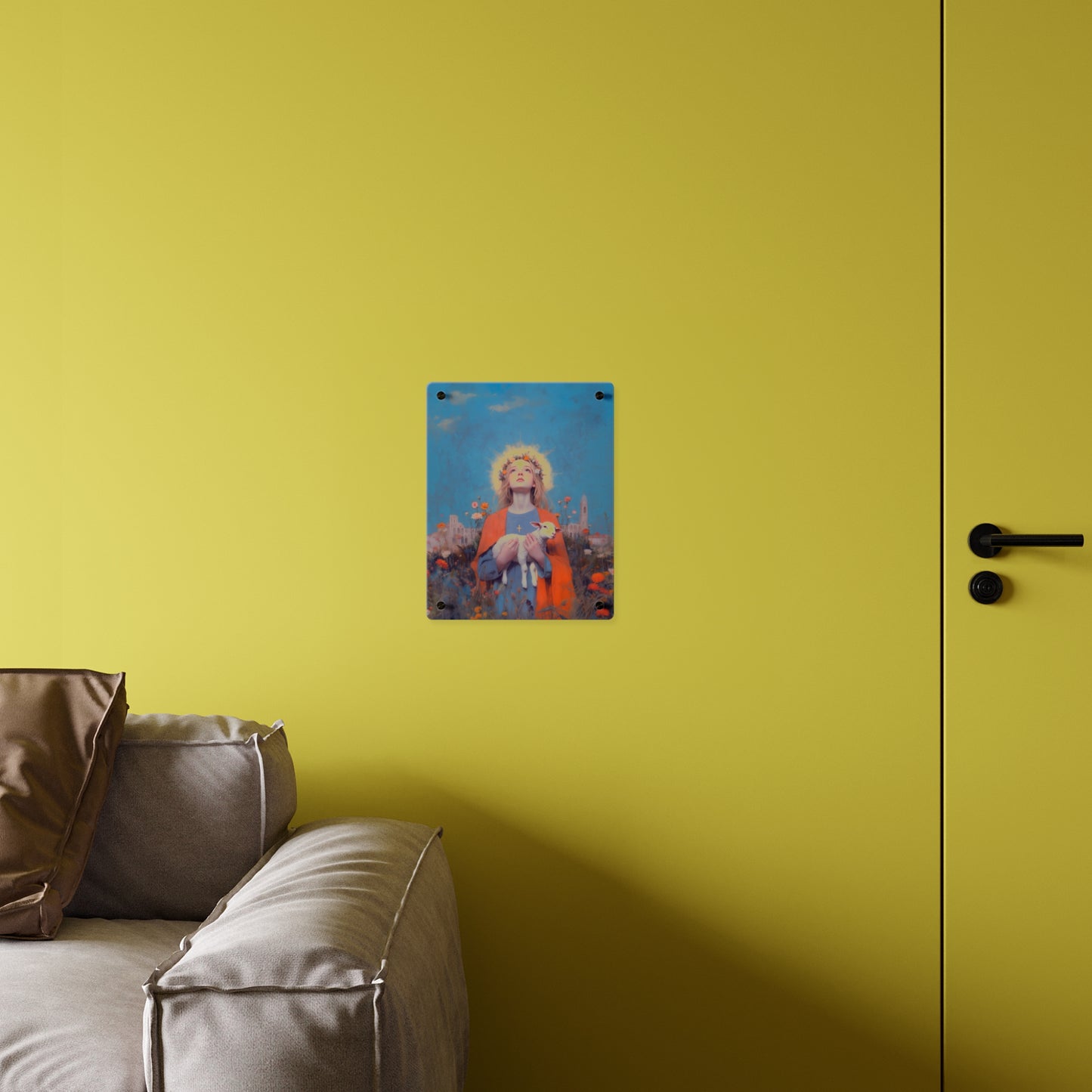 Saint Agnes of Rome Wall Art Panel - Ready to Hang Acrylic Print - Catholic Saint Art - Patron Saint Print - No Frame needed