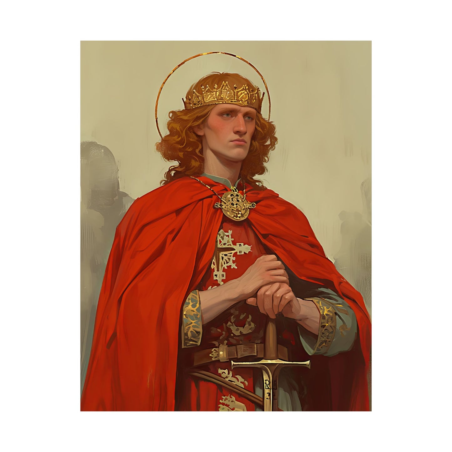 Saint Edward the Martyr - Sanctified Souls Print - Multiple Sizes - Premium Matte Vertical Posters - Catholic Saint Art - Home Decor