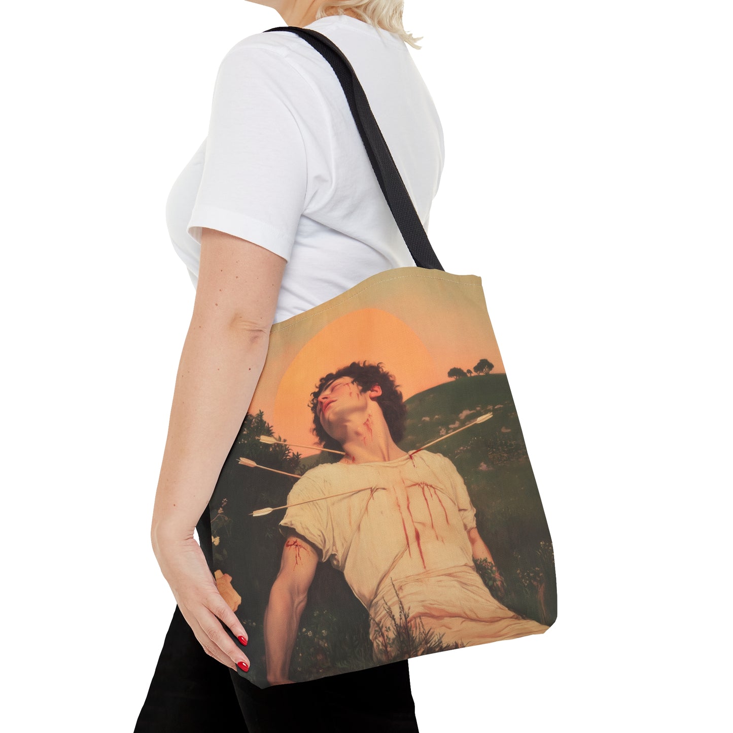 Saint Sebastian - Tote Bag - Large Medium Small Faith Art Bag - Bible Study Faith Purse - Double Sided