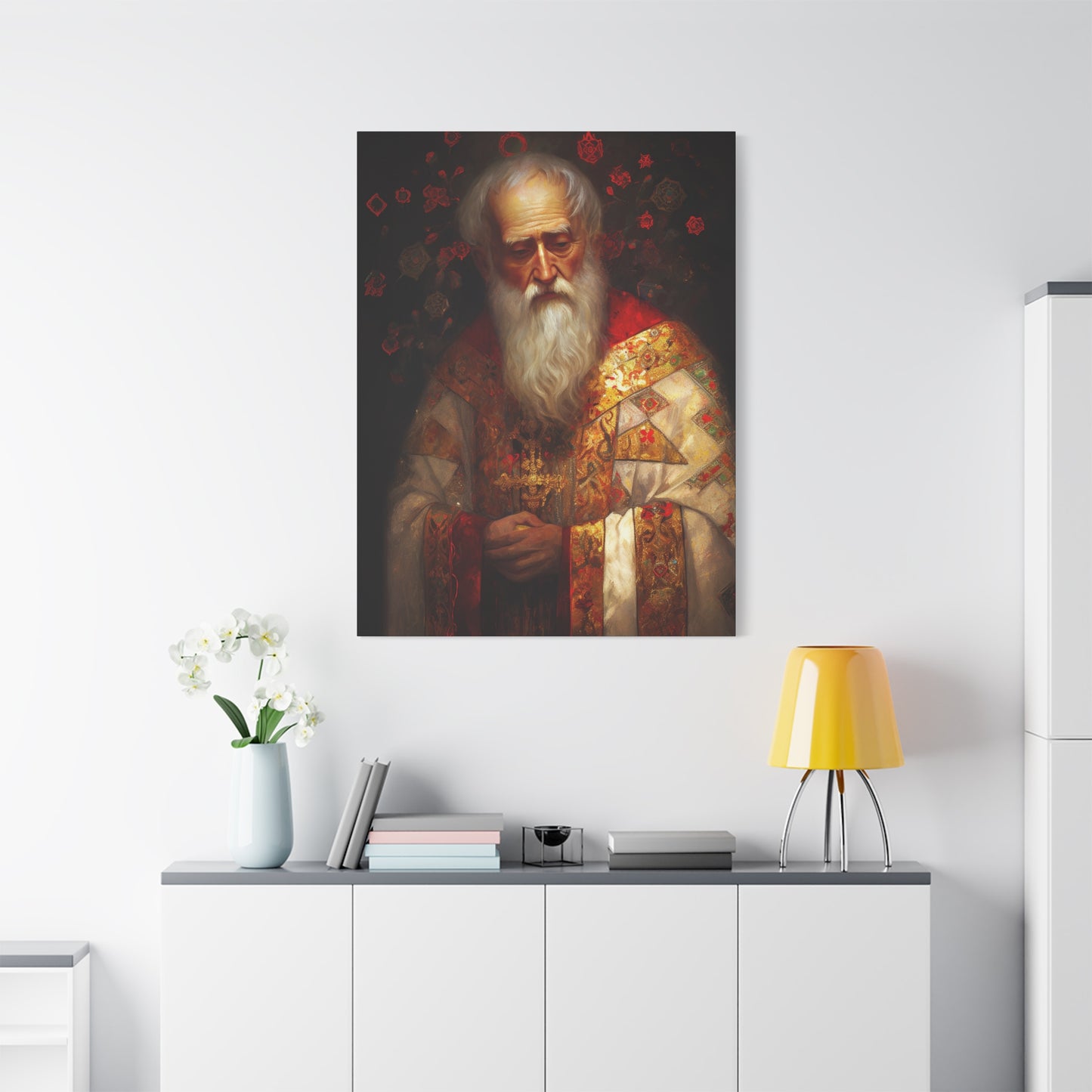 Saint Nicholas - Museum Wrapped Canvas - Sanctified Souls Print - Religious Art for your Home - Father Christmas - Catholic Christmas