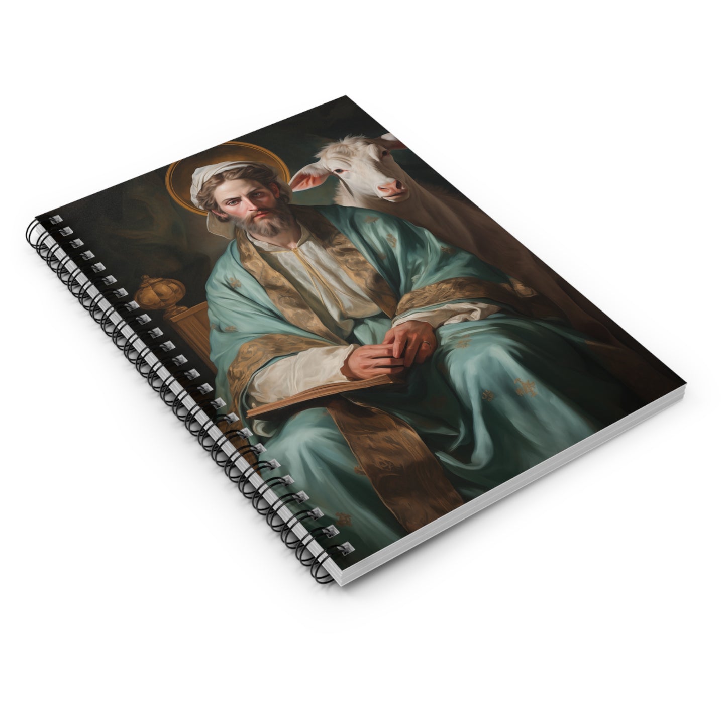 Saint Luke the Evangelist - Sanctified Souls Art - Religious Based Notebook - Spiral Notebook - Ruled Line