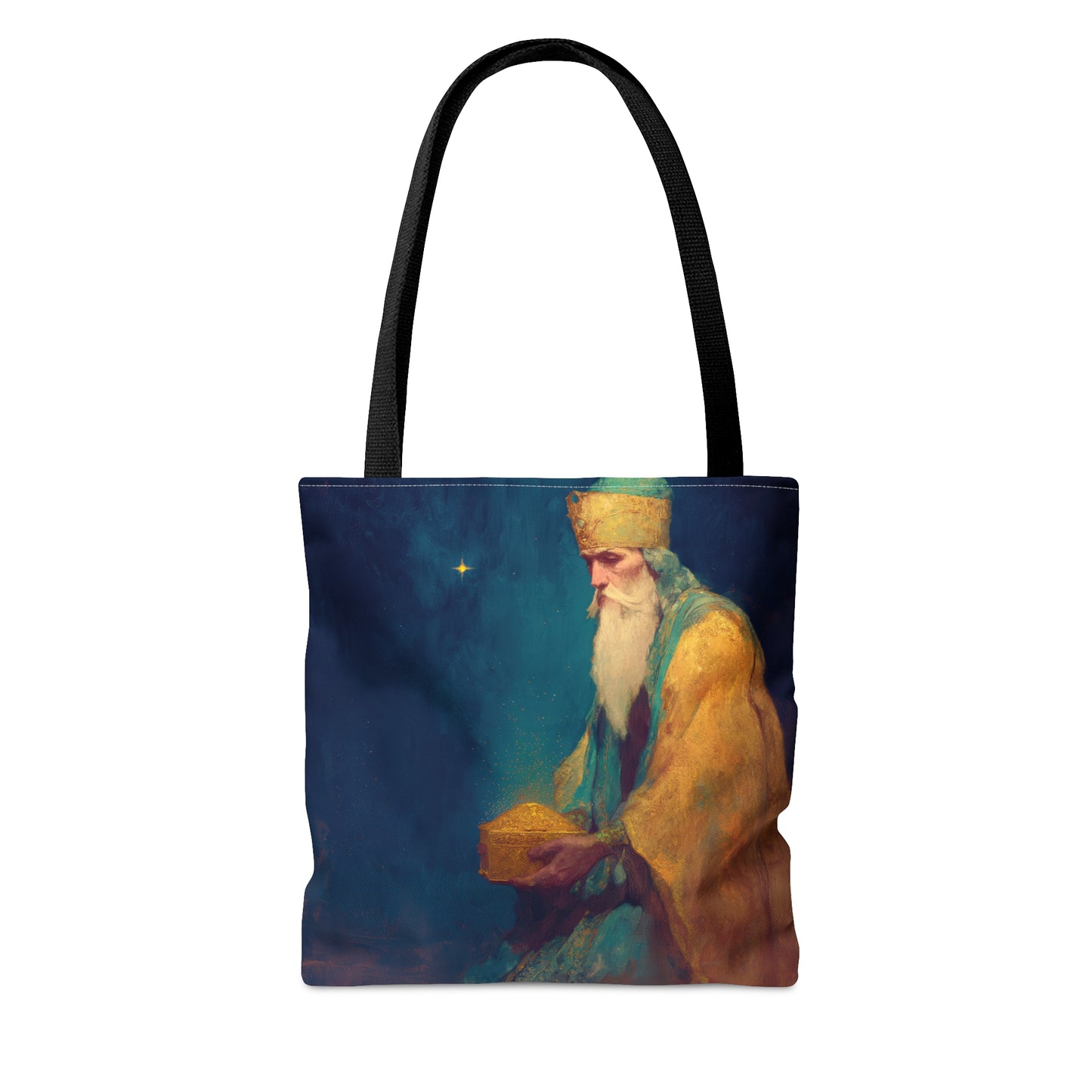 Caspar and the Offering of Worship - 3 Wise Men - Tote Bag - Large Medium Small Faith Art Bag - Re usable Tote Purse - Double Sided