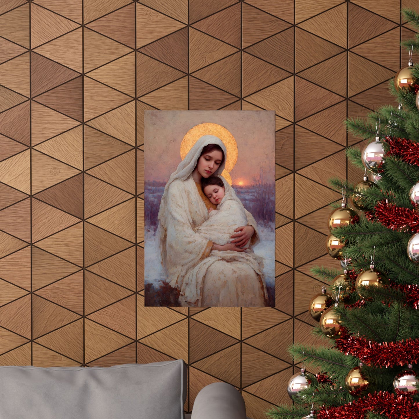 The Love That Stays - Mother Mary and the Christ Child - Sanctified Souls Print - Multiple Sizes - Premium Matte Vertical Posters