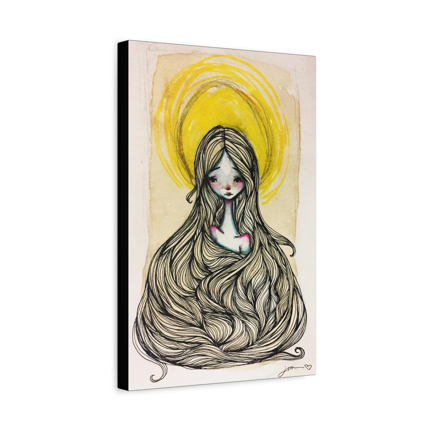 Saint Agatha of Sicily Canvas Print - Hand-Drawn Catholic Art Print | Christian Sacred Wall Art | Sanctified Solocosmo Religious Artwork