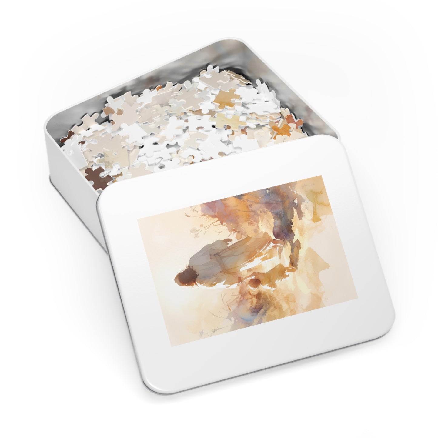 Jesus Guiding a Child in Faith - Christ and Child - Puzzle and Keepsake Tin - Religious (30, 110, 252, 500,1000) - Religious Puzzle