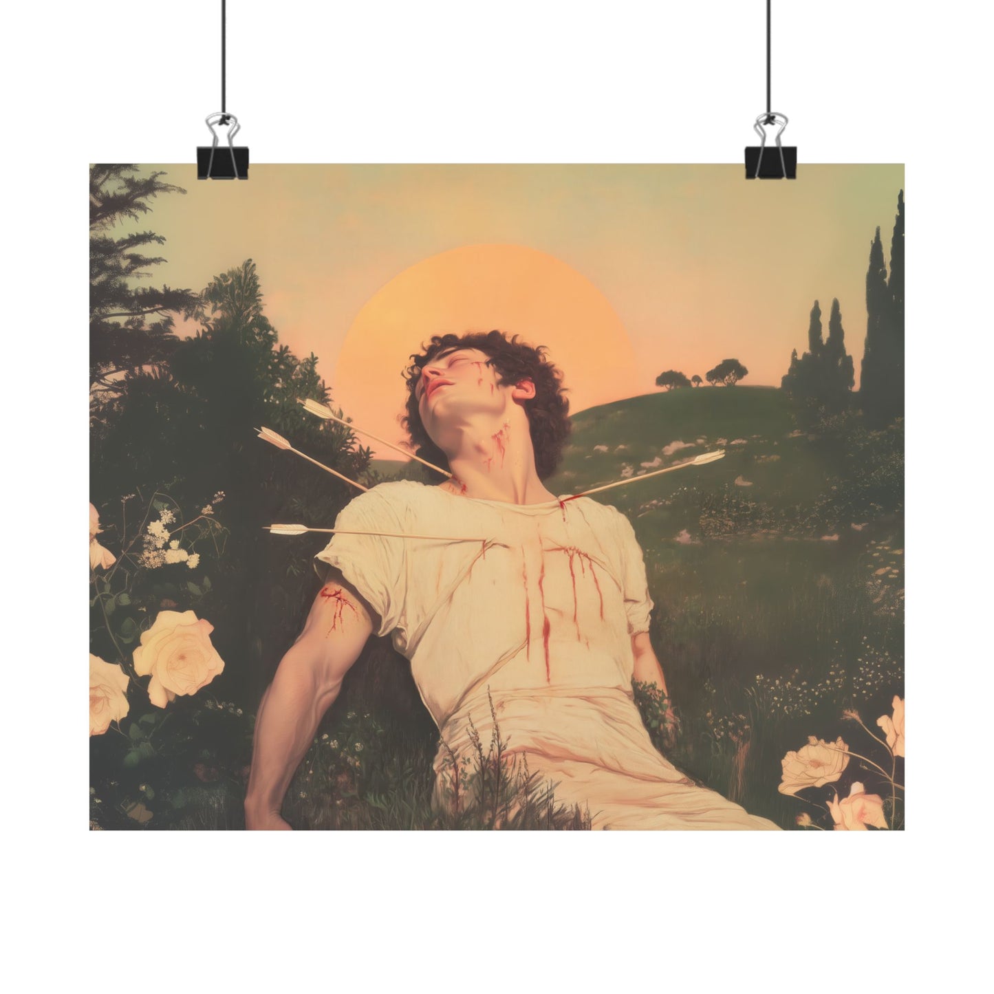 Saint Sebastian - Sanctified Souls Print - Multiple Sizes - Premium Posters - Catholic Art - Christian Home Decor Artwork