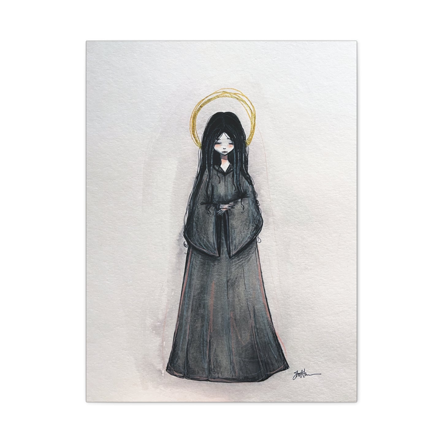 Blessed Mary Magdalen Kiota Hand-Drawn Catholic Canvas Print | Martyrs of Japan Sacred Art | Sanctified Solocosmo Religious Artwork