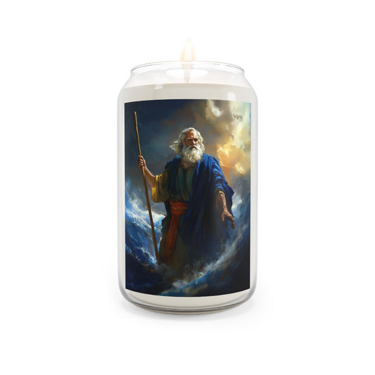 Moses before the trembling sea - Scented Prayer Candle, 13.75oz - Tall Size - Religious Prayer Candle