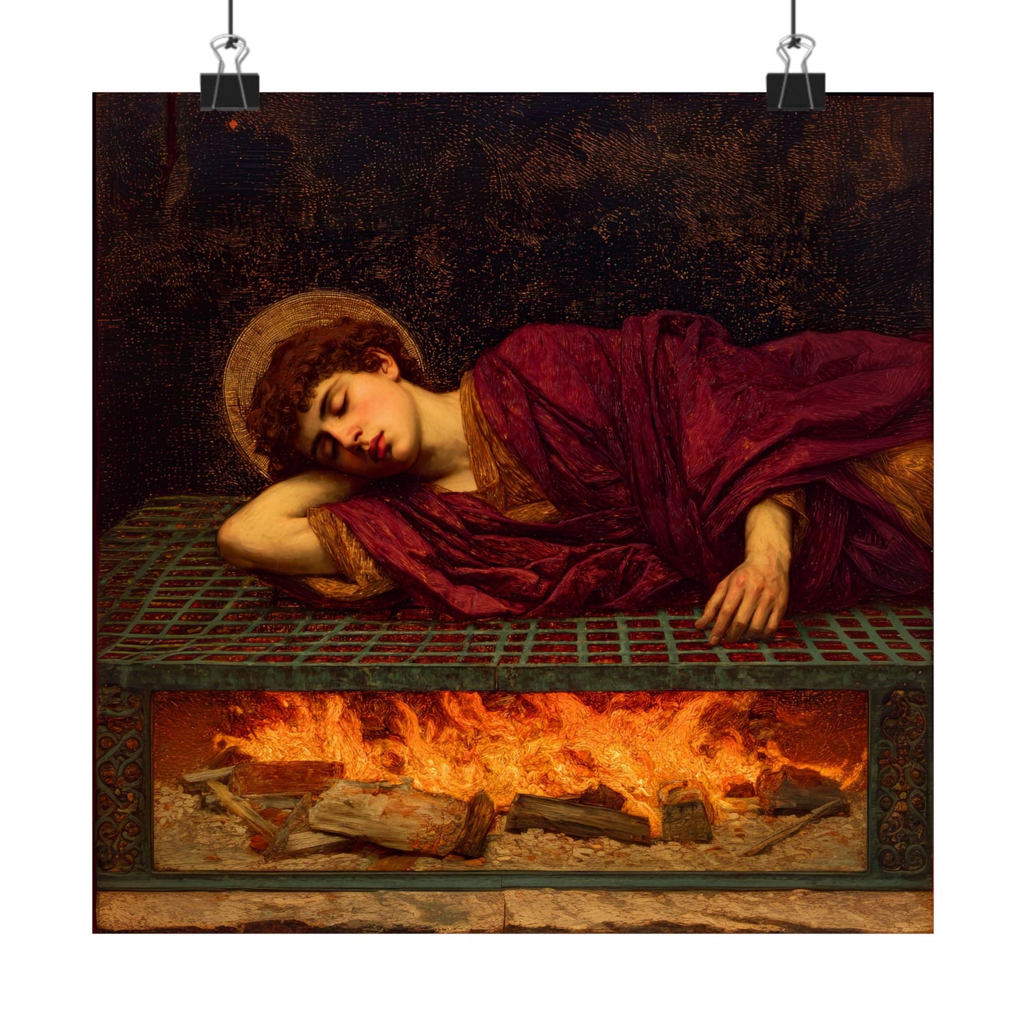 Saint Lawrence  - Sanctified Souls Print - Multiple Sizes - Premium Posters - Catholic Art - Christian Home Decor Artwork