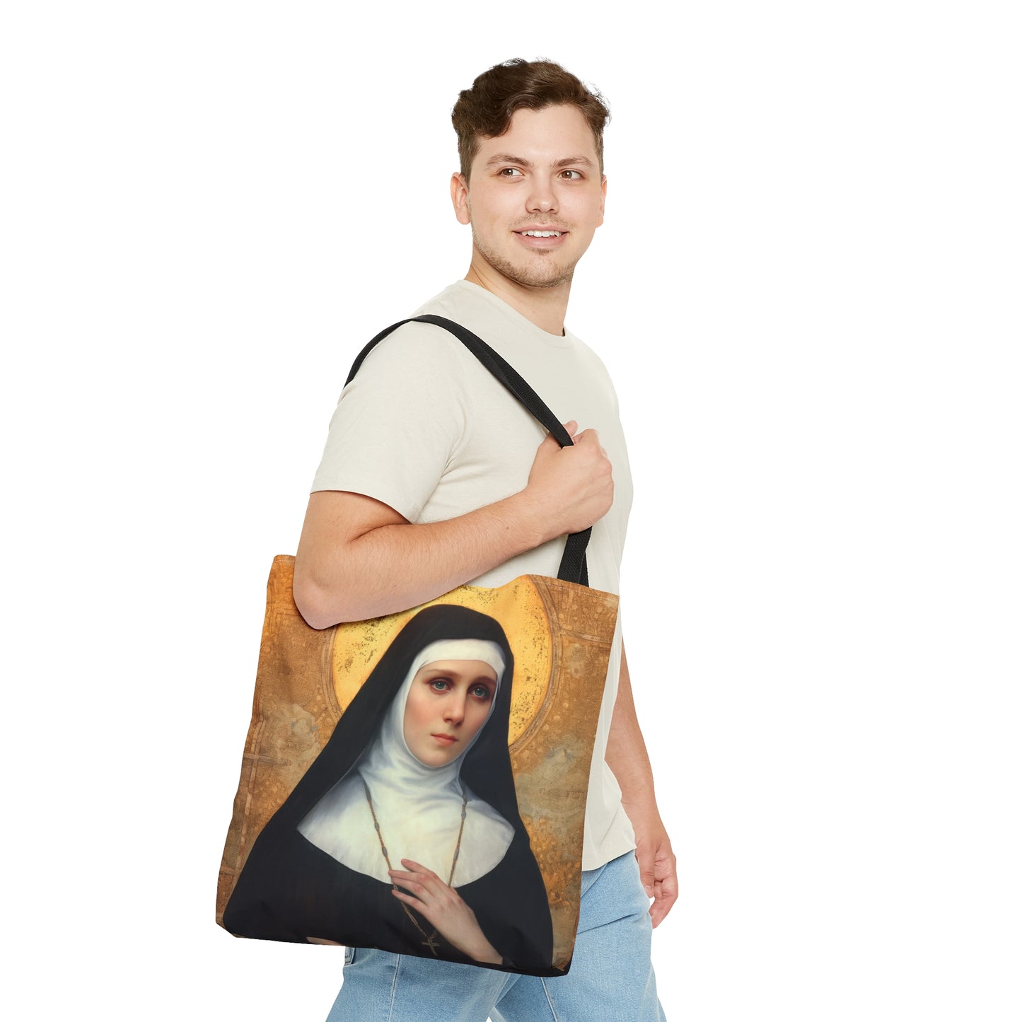 Saint Benedetta Cambiagio Tote Bag - Large Medium Small Faith Art Bag - Catholic Faith Purse - Religious Carry All Reusable Tote Bag