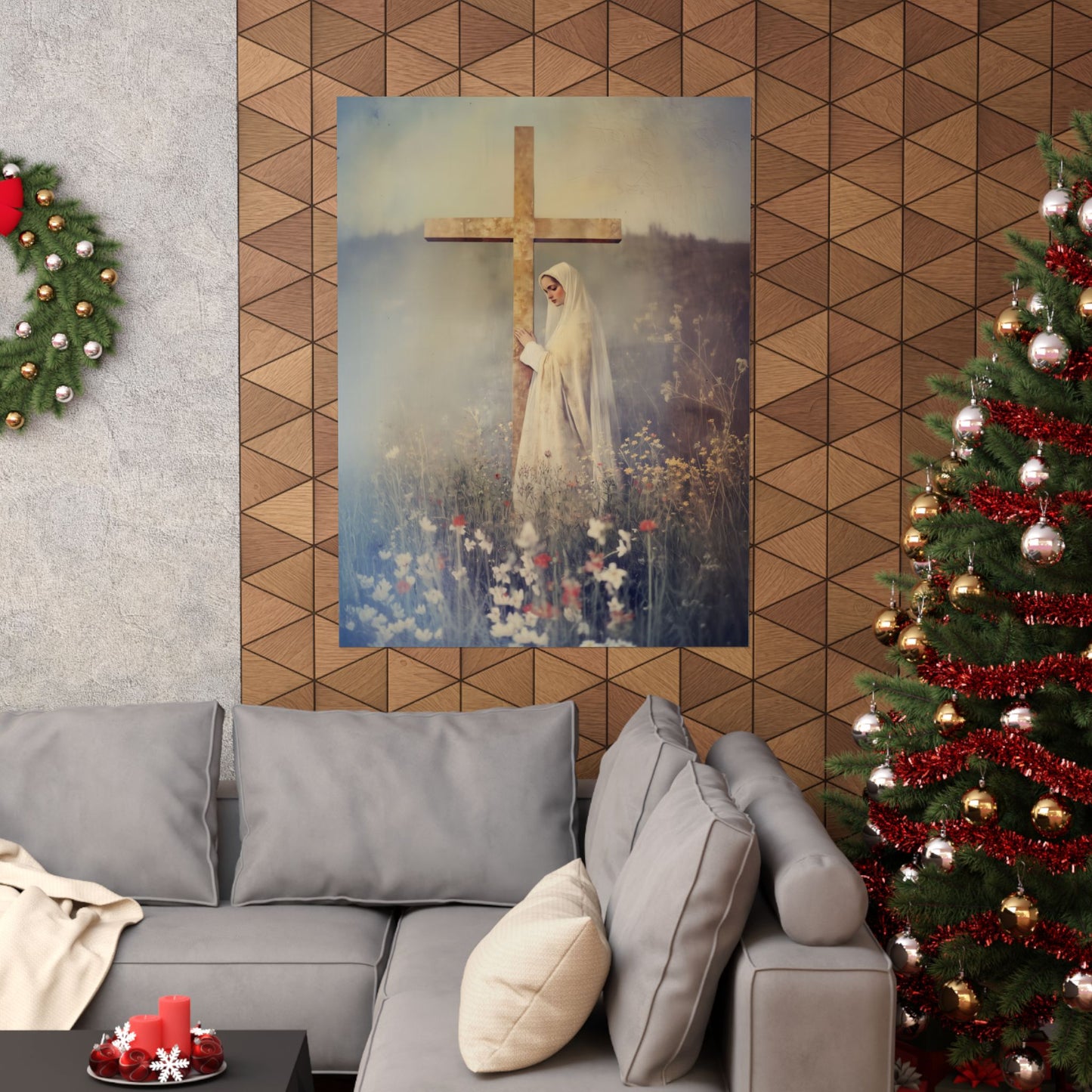The Feast of the Exaltation of the Holy Cross - Sanctified Souls Print - Multiple Sizes - Premium Posters - Catholic Art - Christian Home
